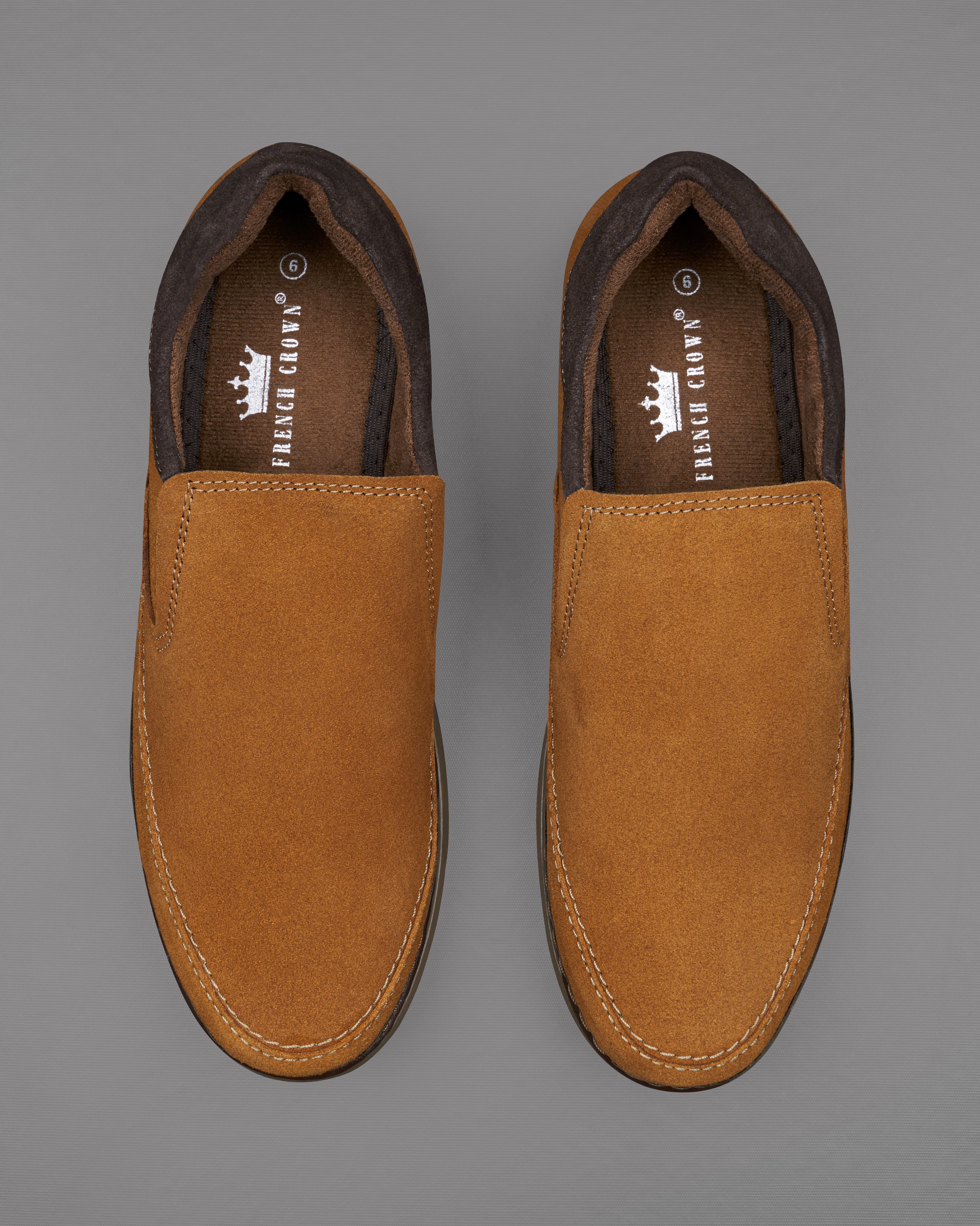 Brown Slip On Suede leather Shoes FT076-6, FT076-7, FT076-8, FT076-9, FT076-10, FT076-11