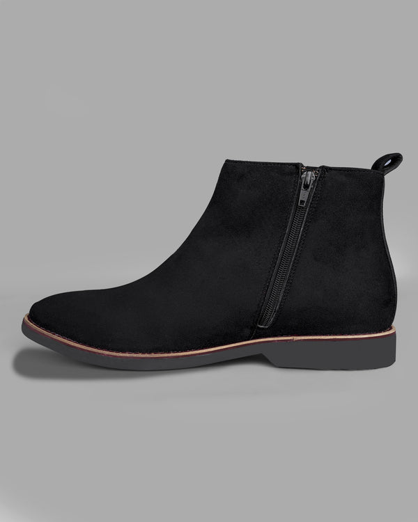 Jade Black Zipper suede Chelsea Boots FT063-6, FT063-7, FT063-8, FT063-9, FT063-10
