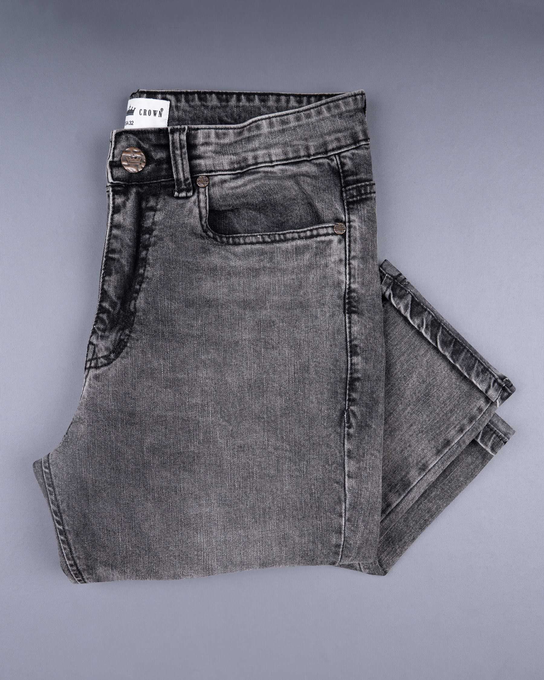 Mid Gray Acid wash Clean Look Stretchable Denim J130-32, J130-34, J130-36, J130-38, J130-40