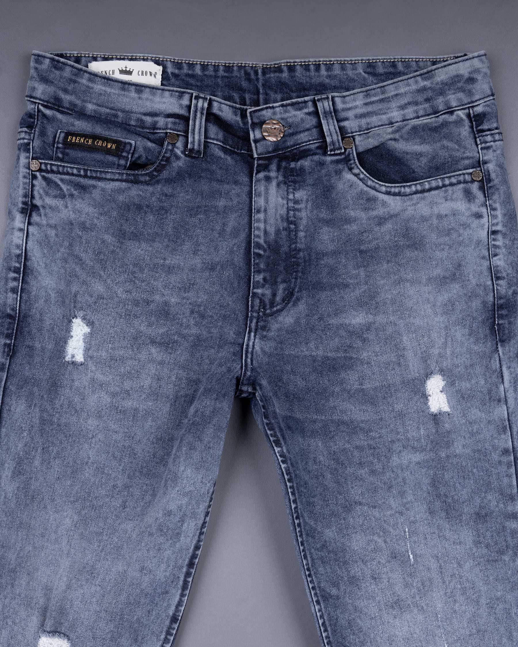 Sky Stone washed Mildly Distressed Stretchable Denim J133-32, J133-34, J133-36, J133-38, J133-40