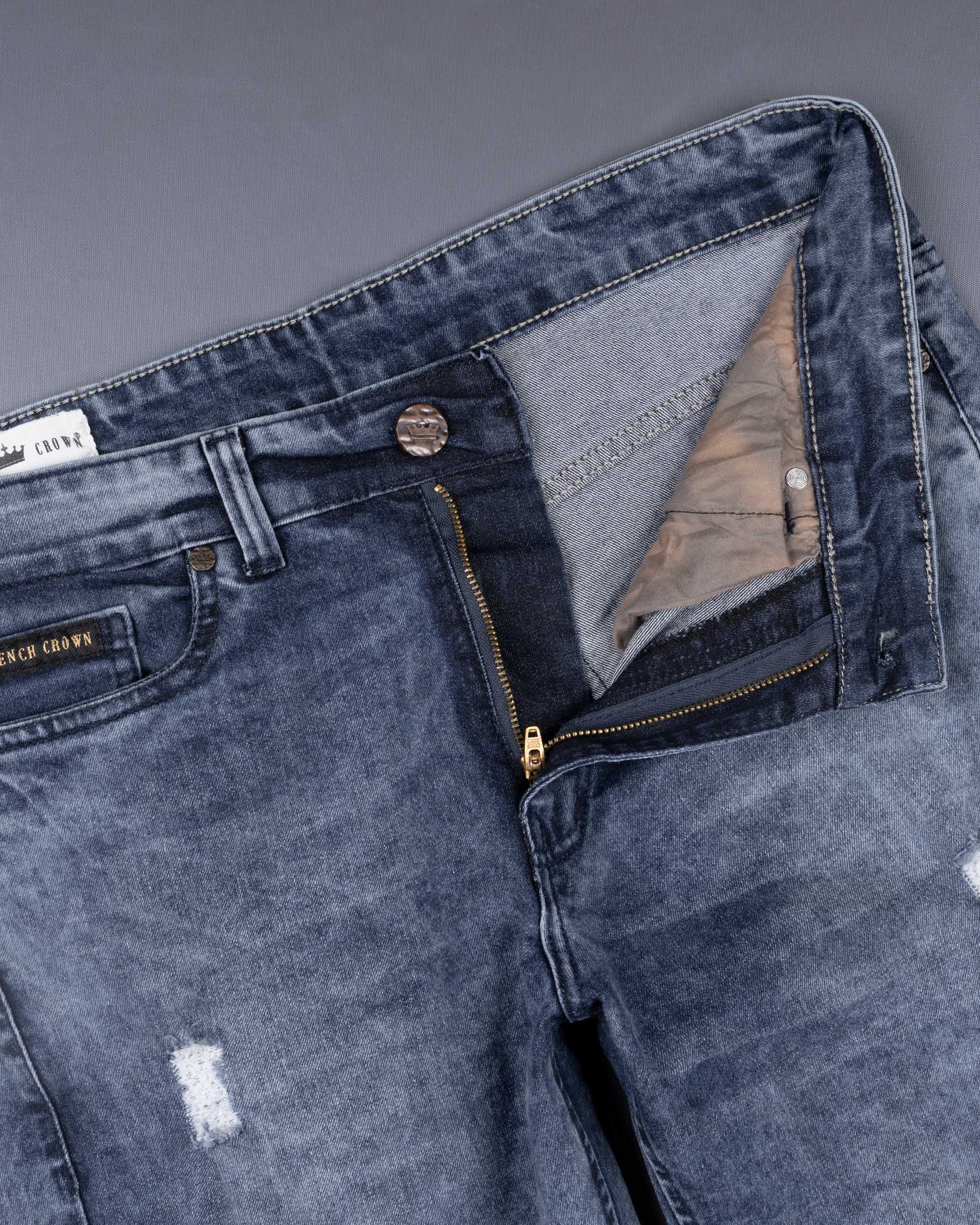 Sky Stone washed Mildly Distressed Stretchable Denim J133-32, J133-34, J133-36, J133-38, J133-40