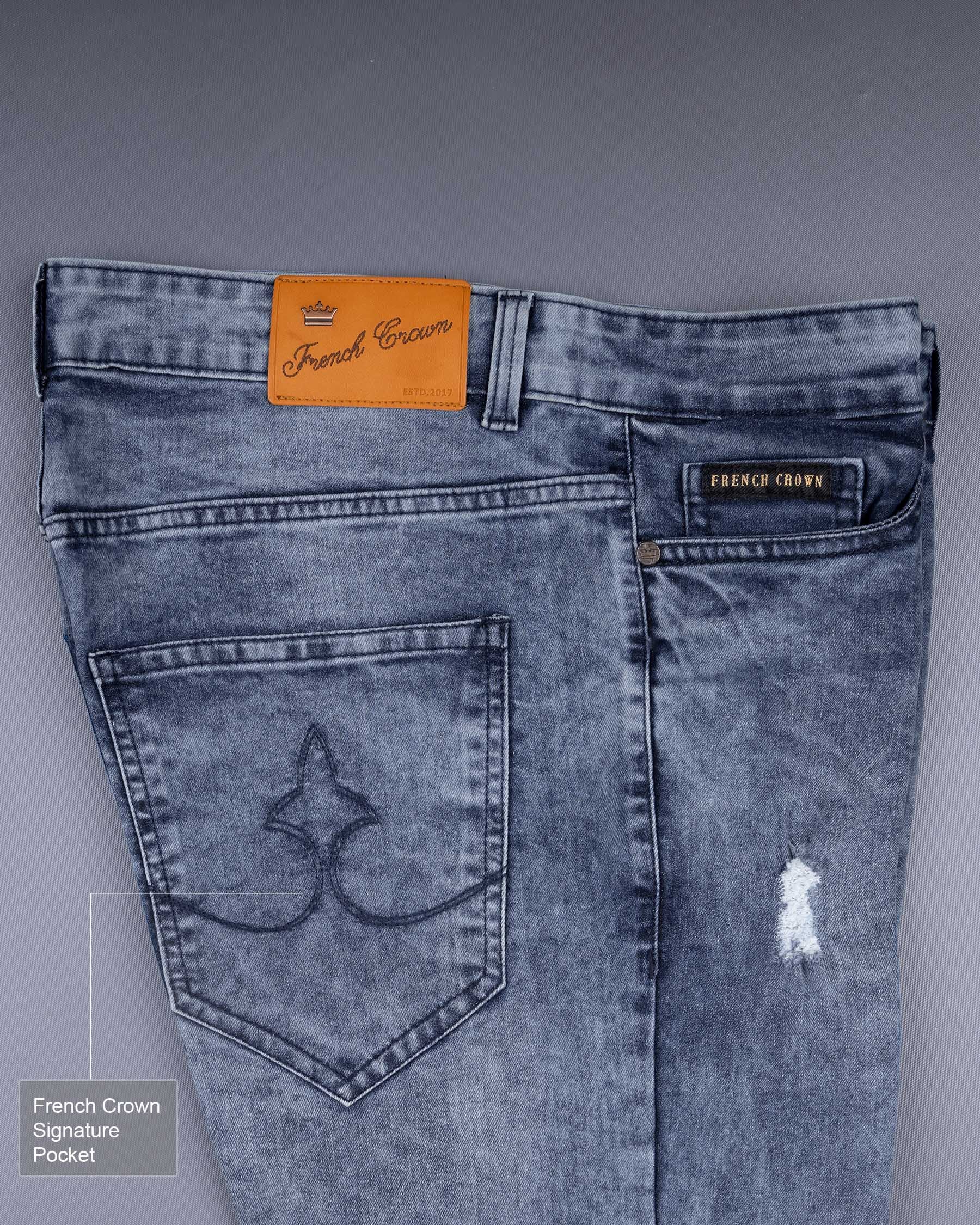 Sky Stone washed Mildly Distressed Stretchable Denim J133-32, J133-34, J133-36, J133-38, J133-40