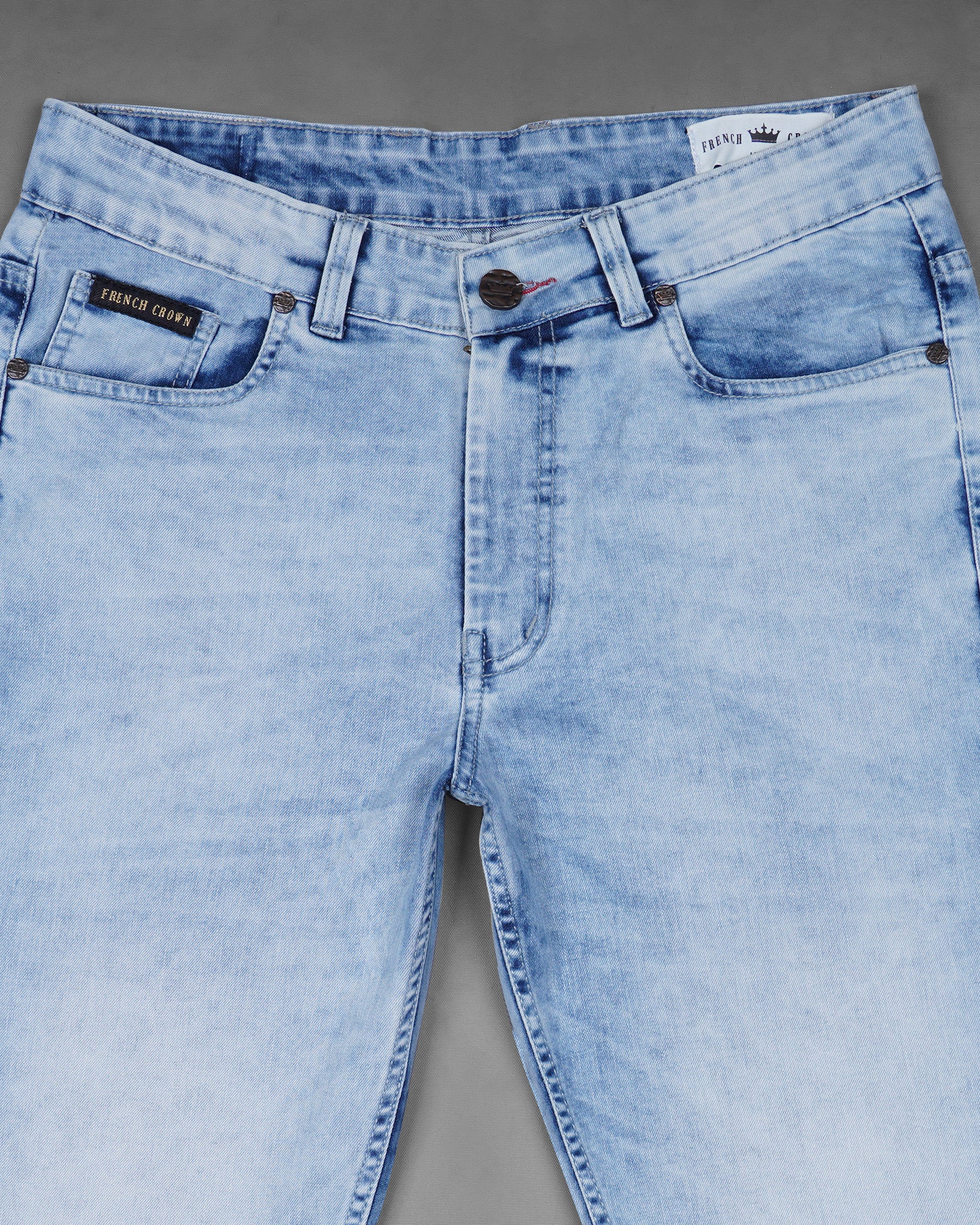 Heather Blue Stone Wash Clean Look Stretchable Denim J142-30, J142-32, J142-34, J142-36, J142-38, J142-40