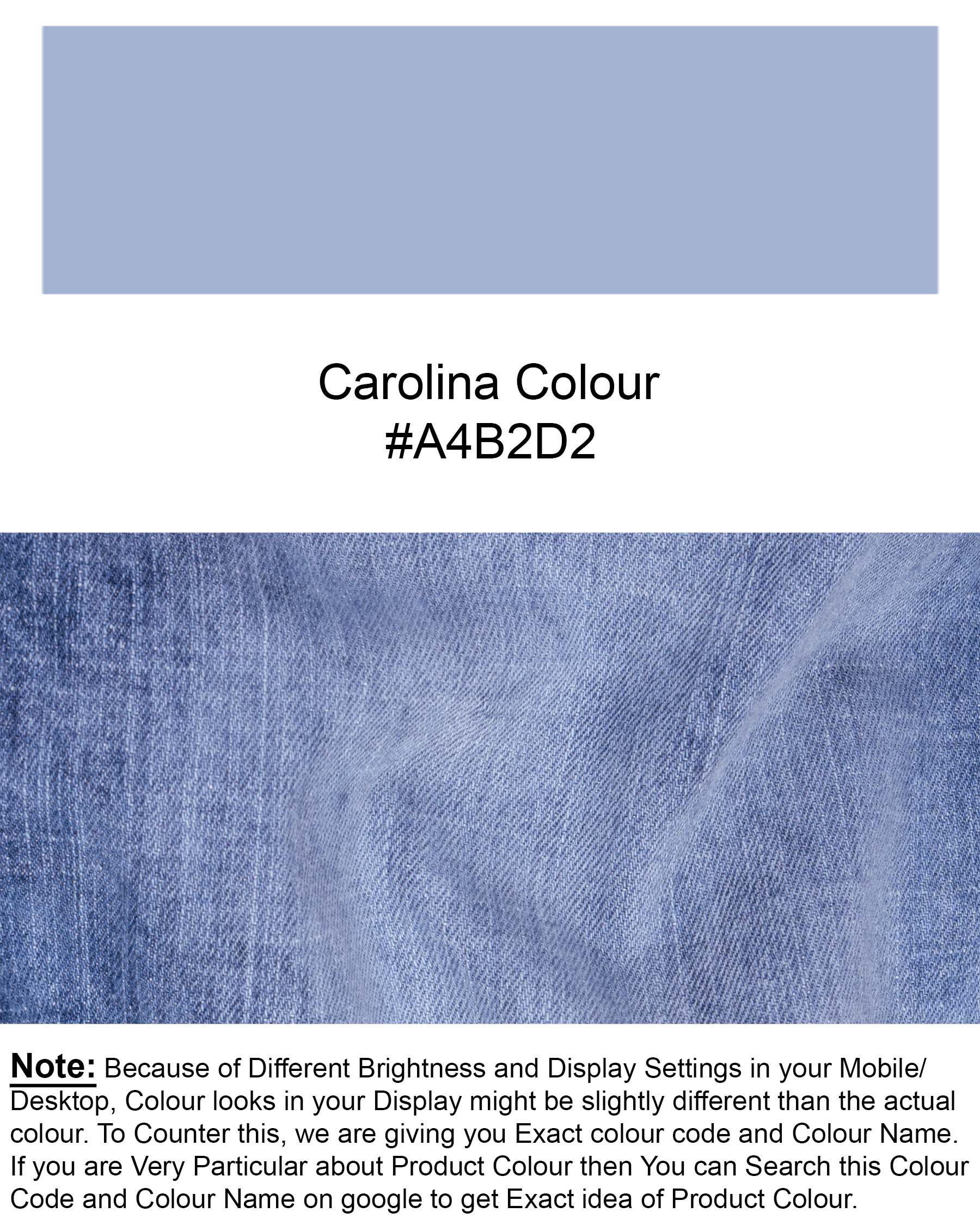 Carolina Blue Stone Wash Clean Look Stretchable Denim J147-32, J147-34, J147-36, J147-38, J147-40