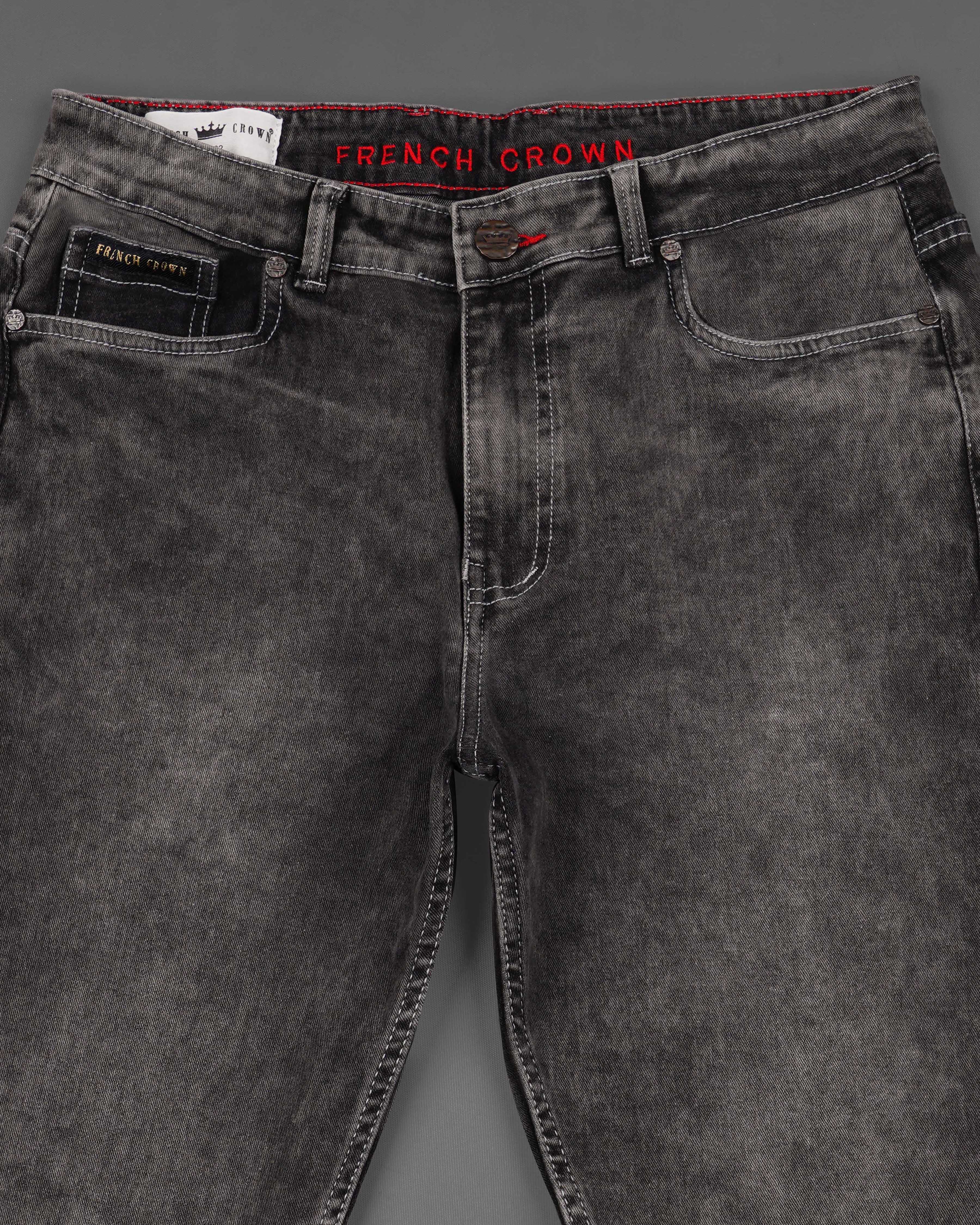 Tundora Gray Acid Washed Stretchable Denim J158-32, J158-34, J158-36, J158-38, J158-40