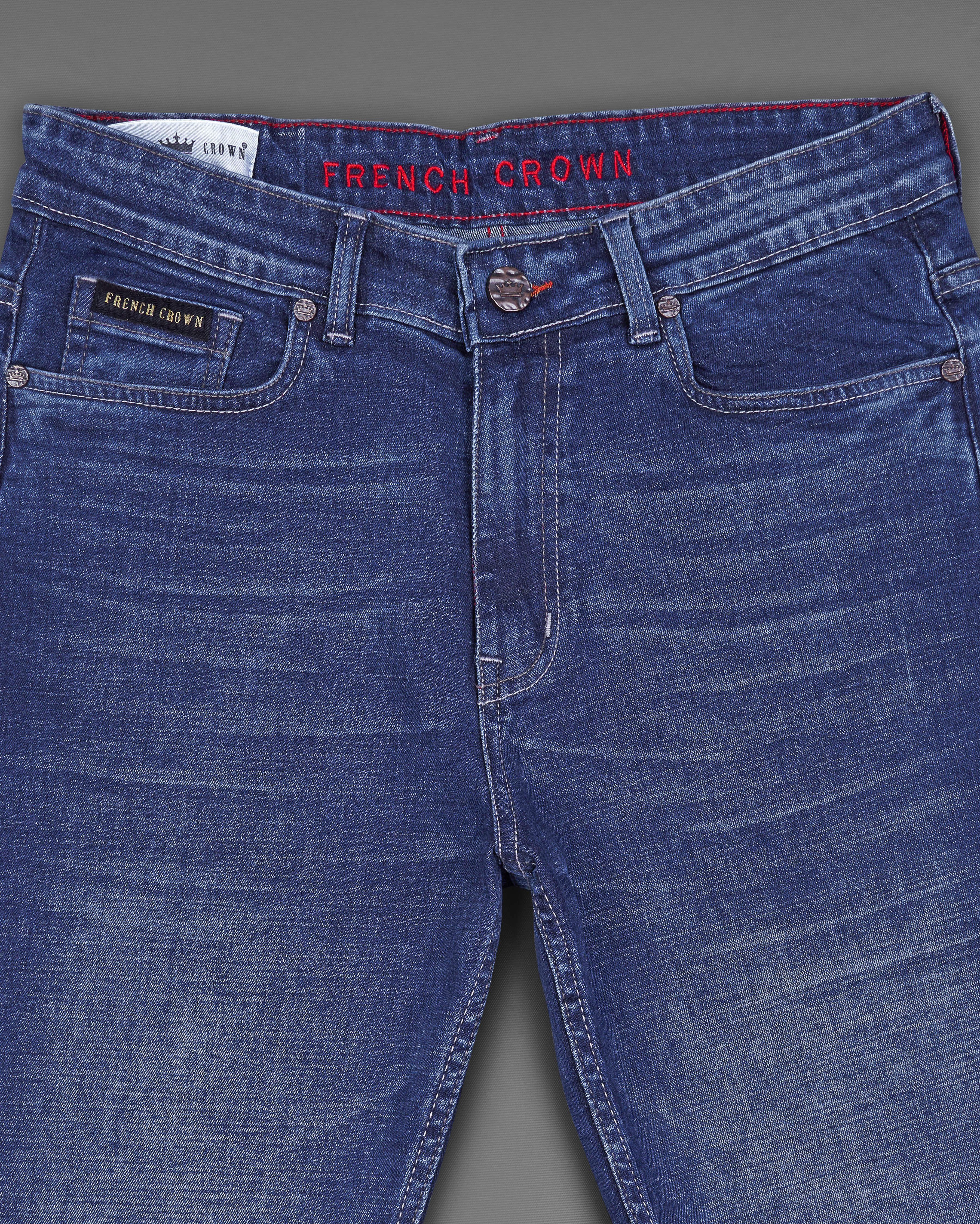 Chambray Blue Acid Wash Stretchable Denim J166-32, J166-34, J166-36, J166-38, J166-40