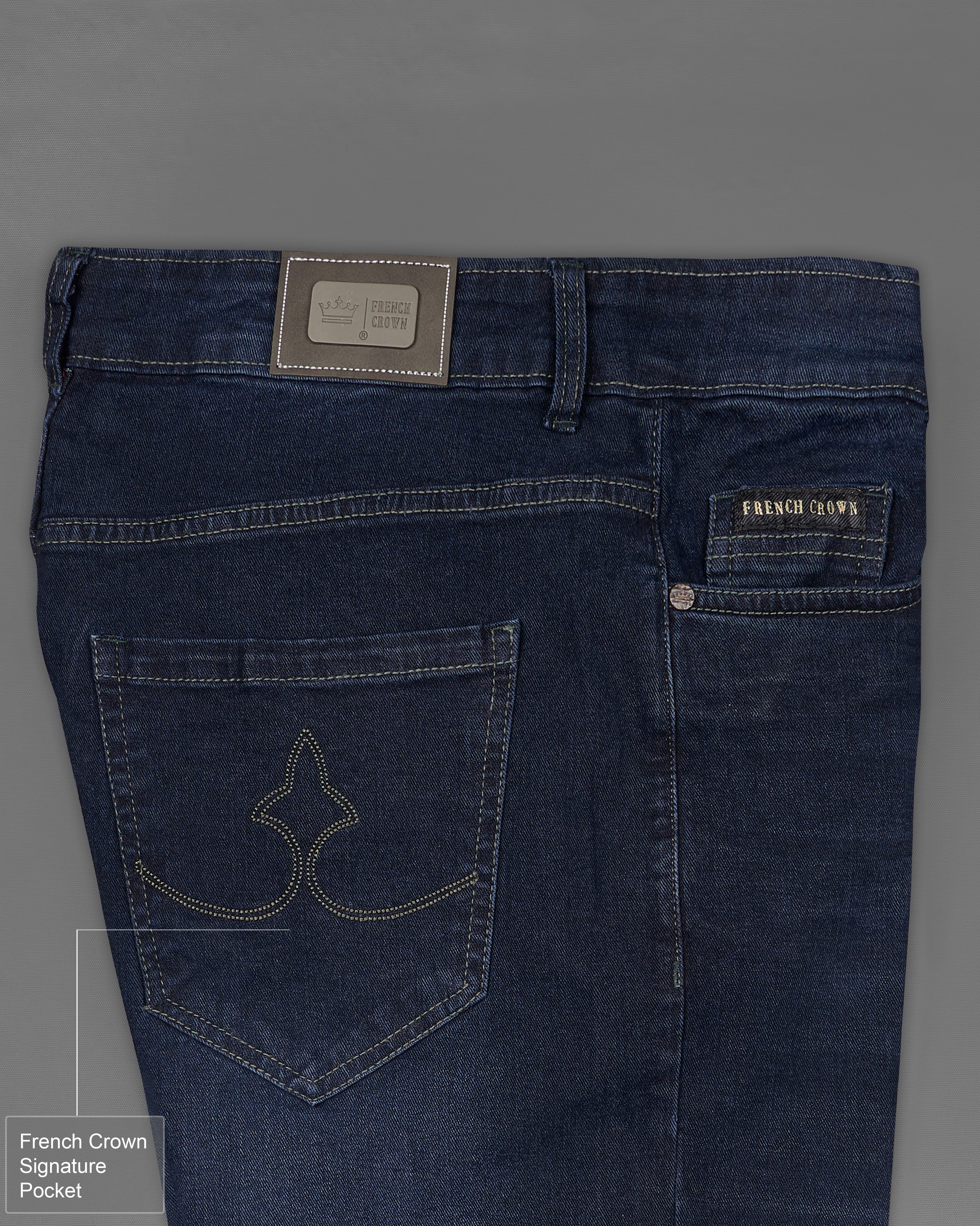 Mirage Navy Blue Hand Sanding Stretchable Denim J175-32, J175-34, J175-36, J175-38, J175-40