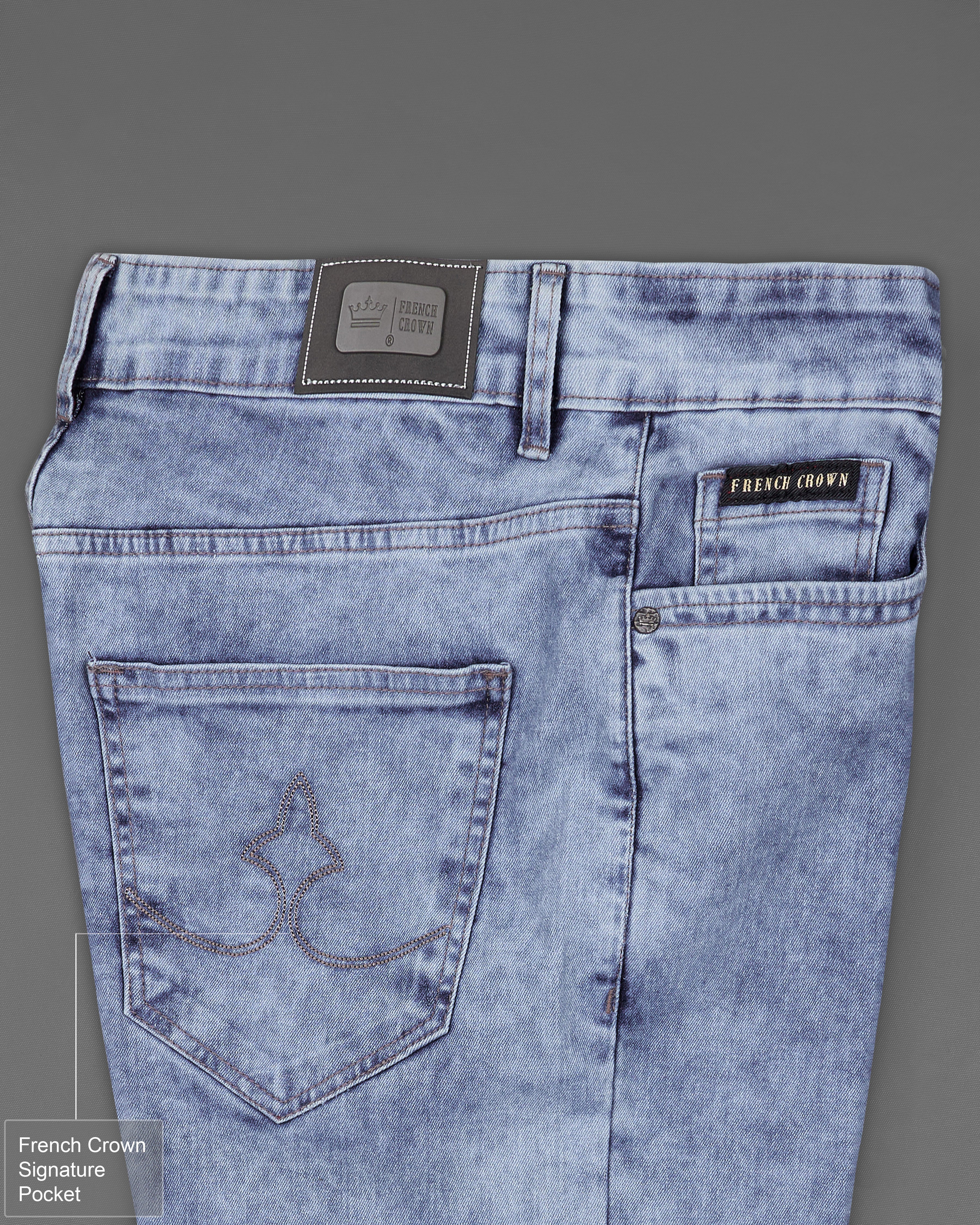 Yonder Blue Acid Wash Stretchable Denim J181-32, J181-34, J181-36, J181-38, J181-40