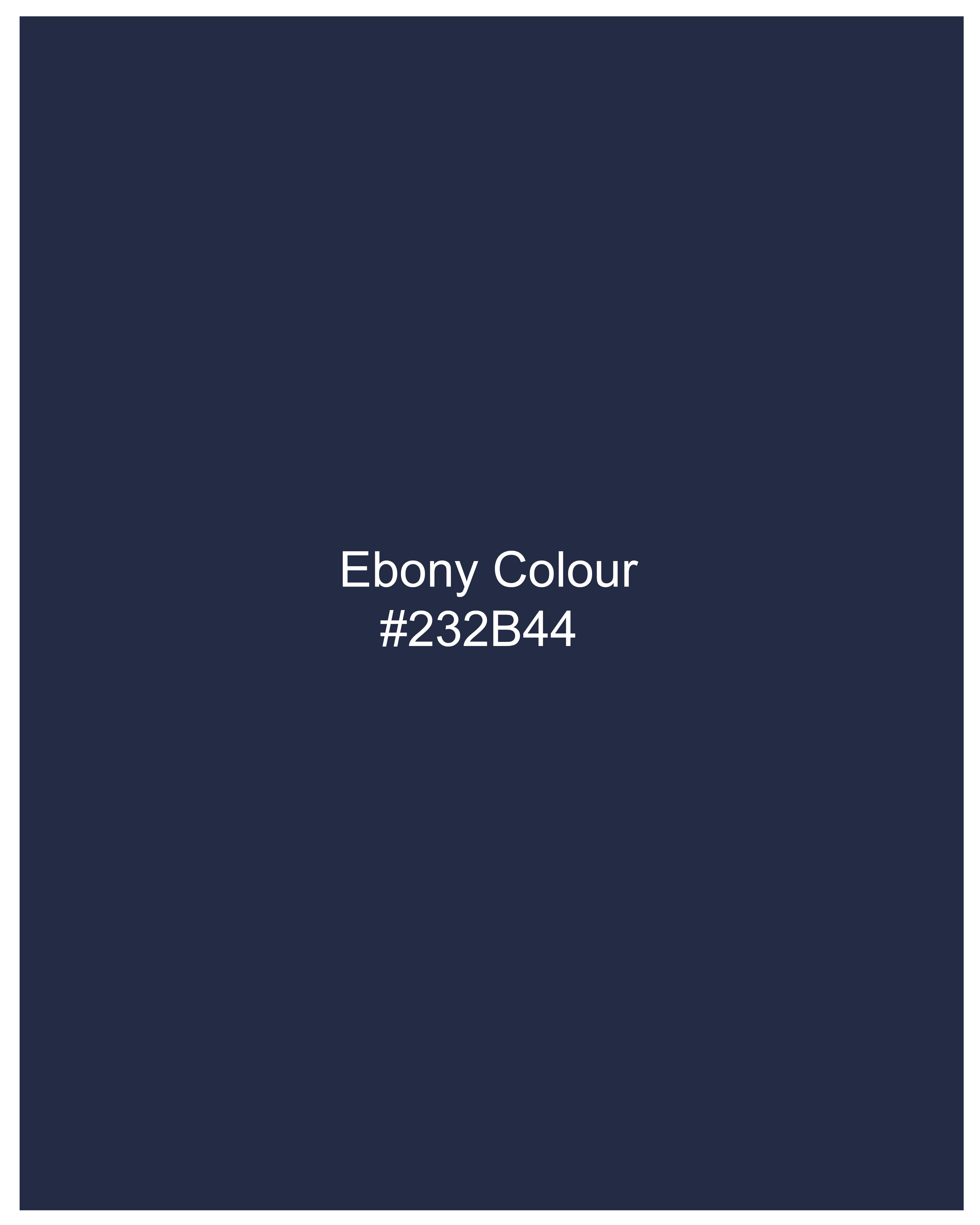 Ebony Navy Blue Rinse Wash Stretchable Cargo Denim