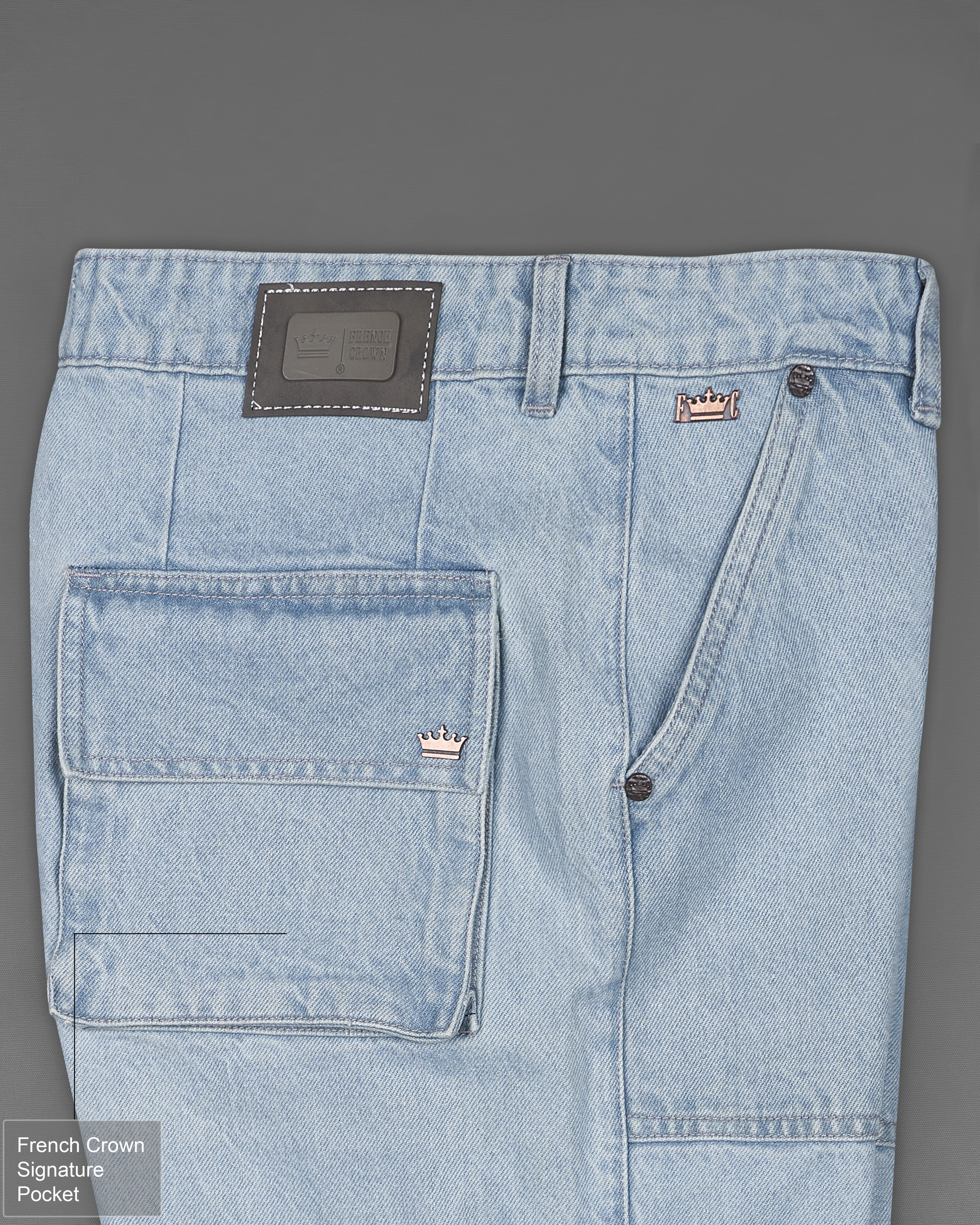 【denim】 Casper Blue Slim Fit Mid-Rise Clean Look Denim Jeans
