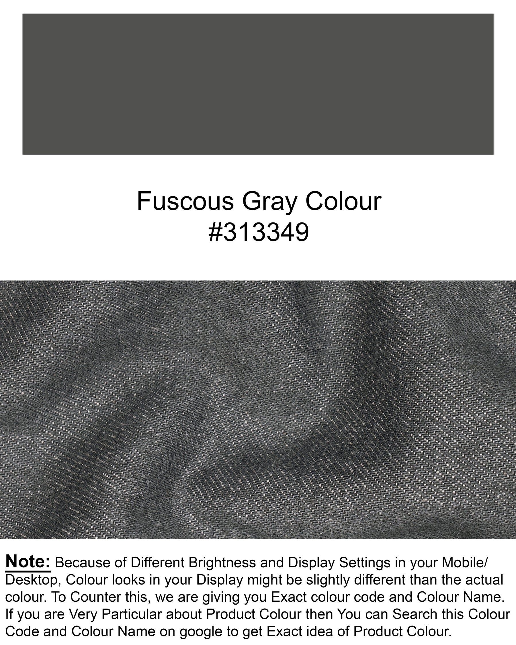 FUSCOUS GRAY SLIM FIT MID-RISE CLEAN LOOK STRETCHABLE DENIM J80-30, J80-32, J80-34, J80-36, J80-38, J80-40