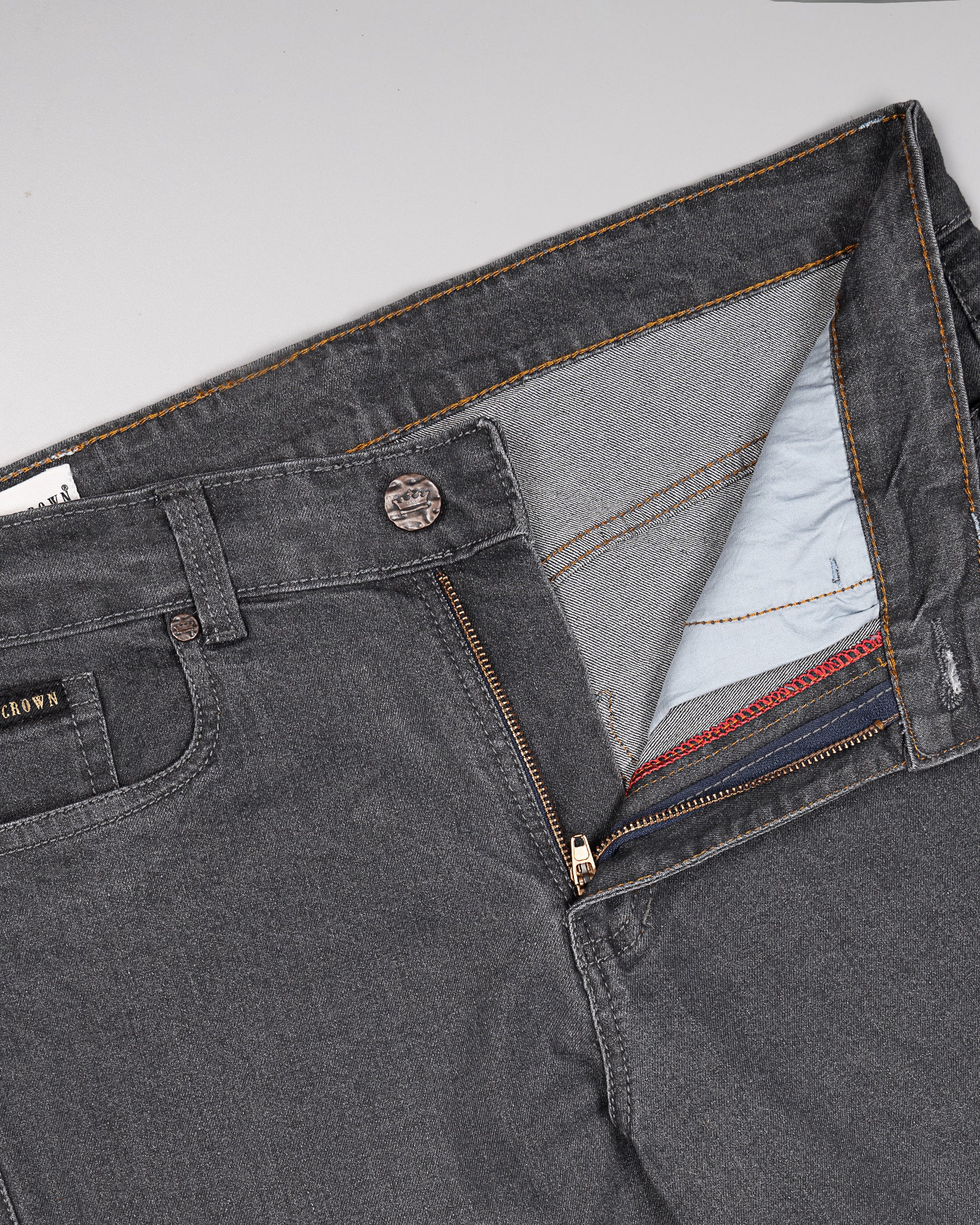 ABBEY GREY SLIM FIT MID-RISE CLEAN LOOK STRETCHABLE DENIM J82-30, J82-32, J82-34, J82-36, J82-38, J82-40