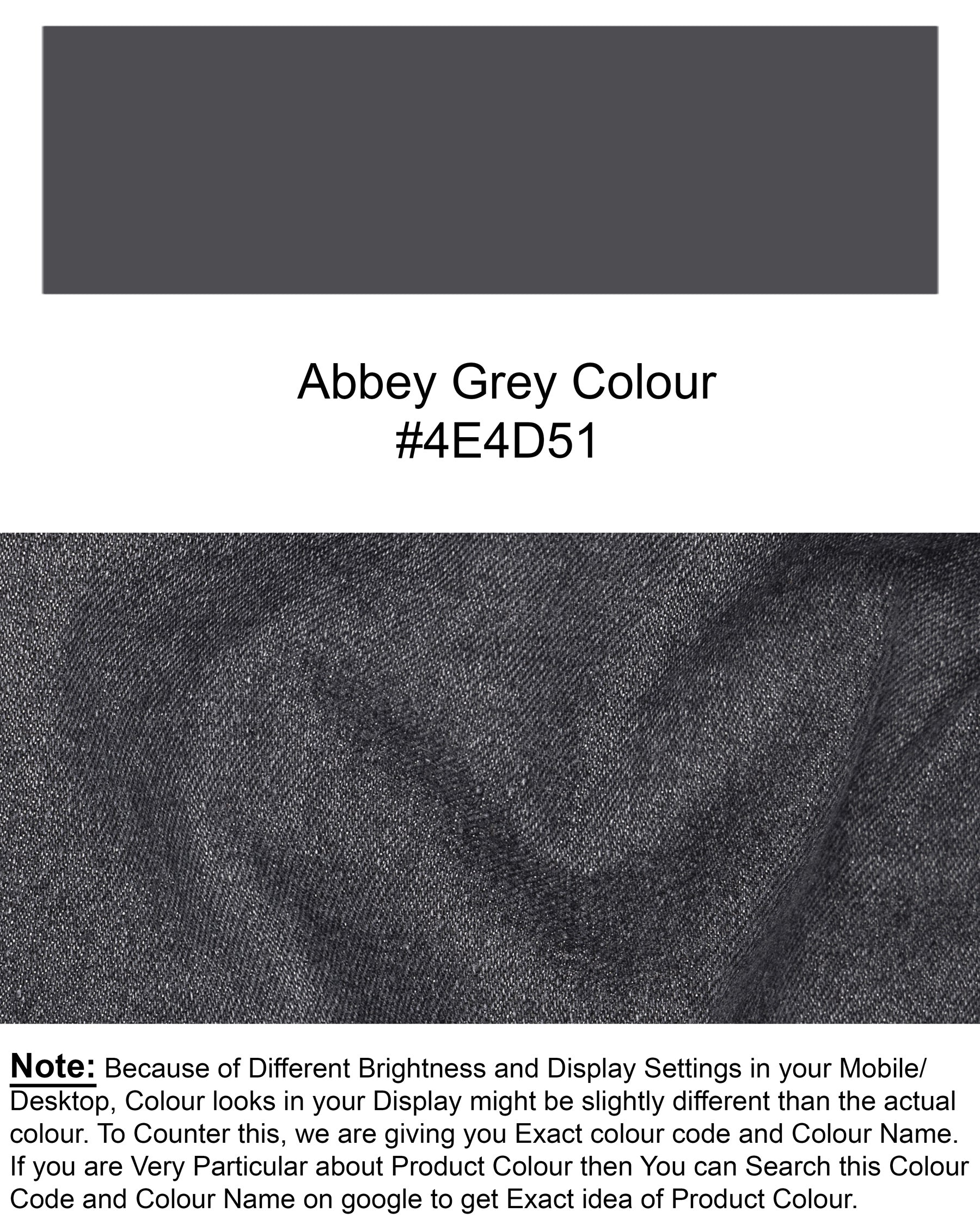 ABBEY GREY SLIM FIT MID-RISE CLEAN LOOK STRETCHABLE DENIM J82-30, J82-32, J82-34, J82-36, J82-38, J82-40