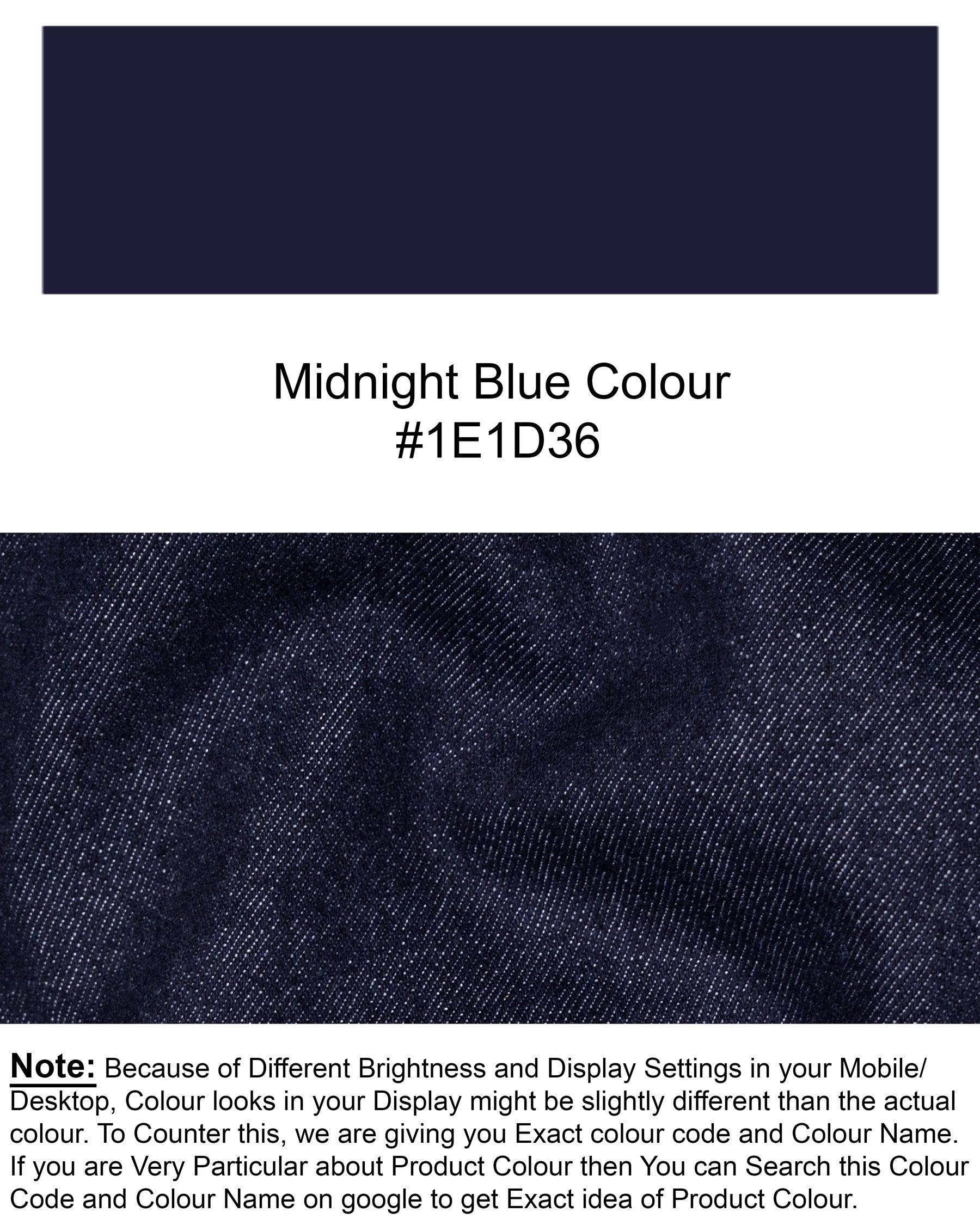 MIDNIGHT BLUE SLIM FIT MID-RISE CLEAN LOOK STRETCHABLE DENIM J87-30, J87-32, J87-34, J87-36, J87-38, J87-40