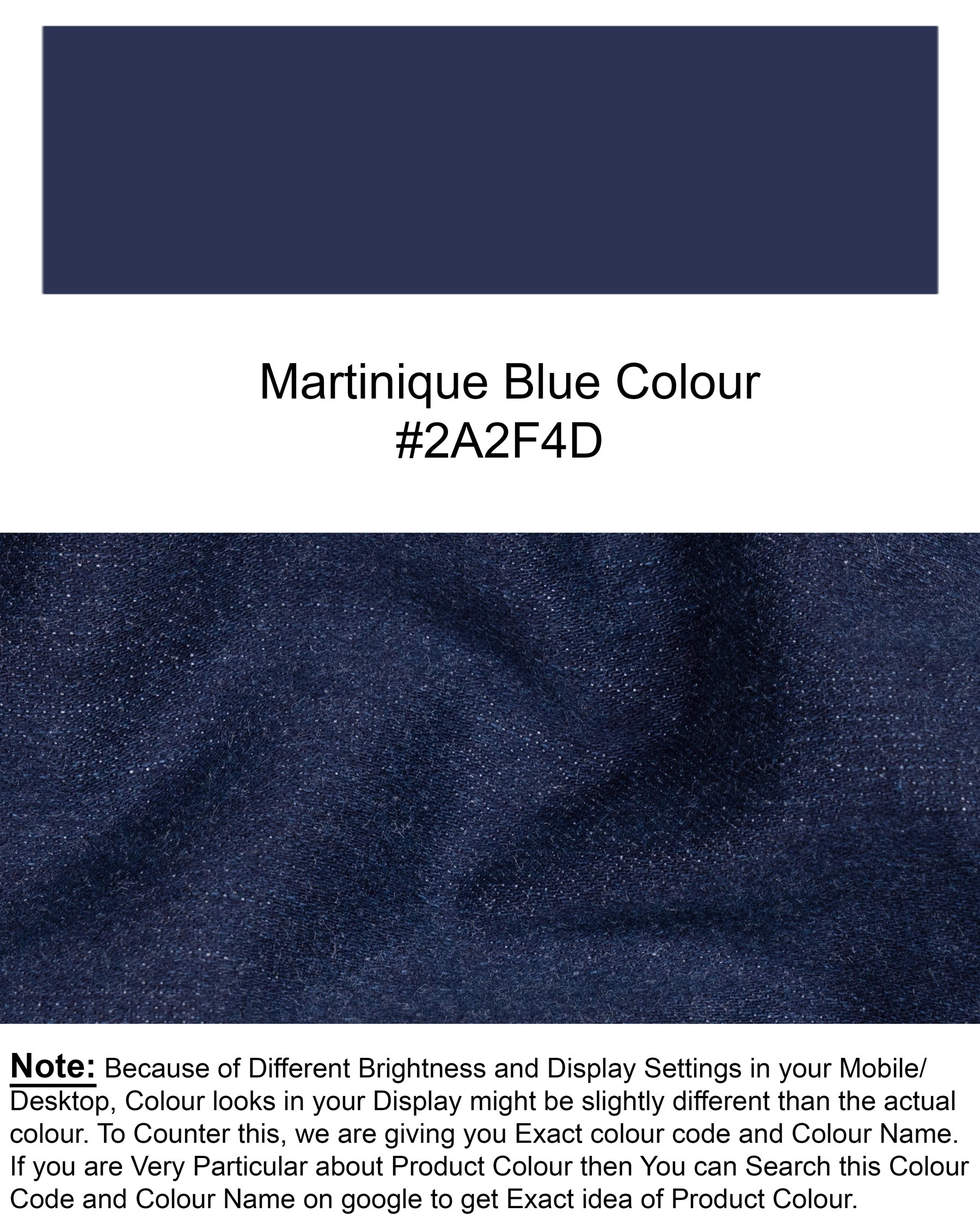 MARTINIQUE BLUE SLIM FIT MID-RISE CLEAN LOOK STRETCHABLE DENIM J89-32, J89-34, J89-36, J89-38, J89-40, J89-30