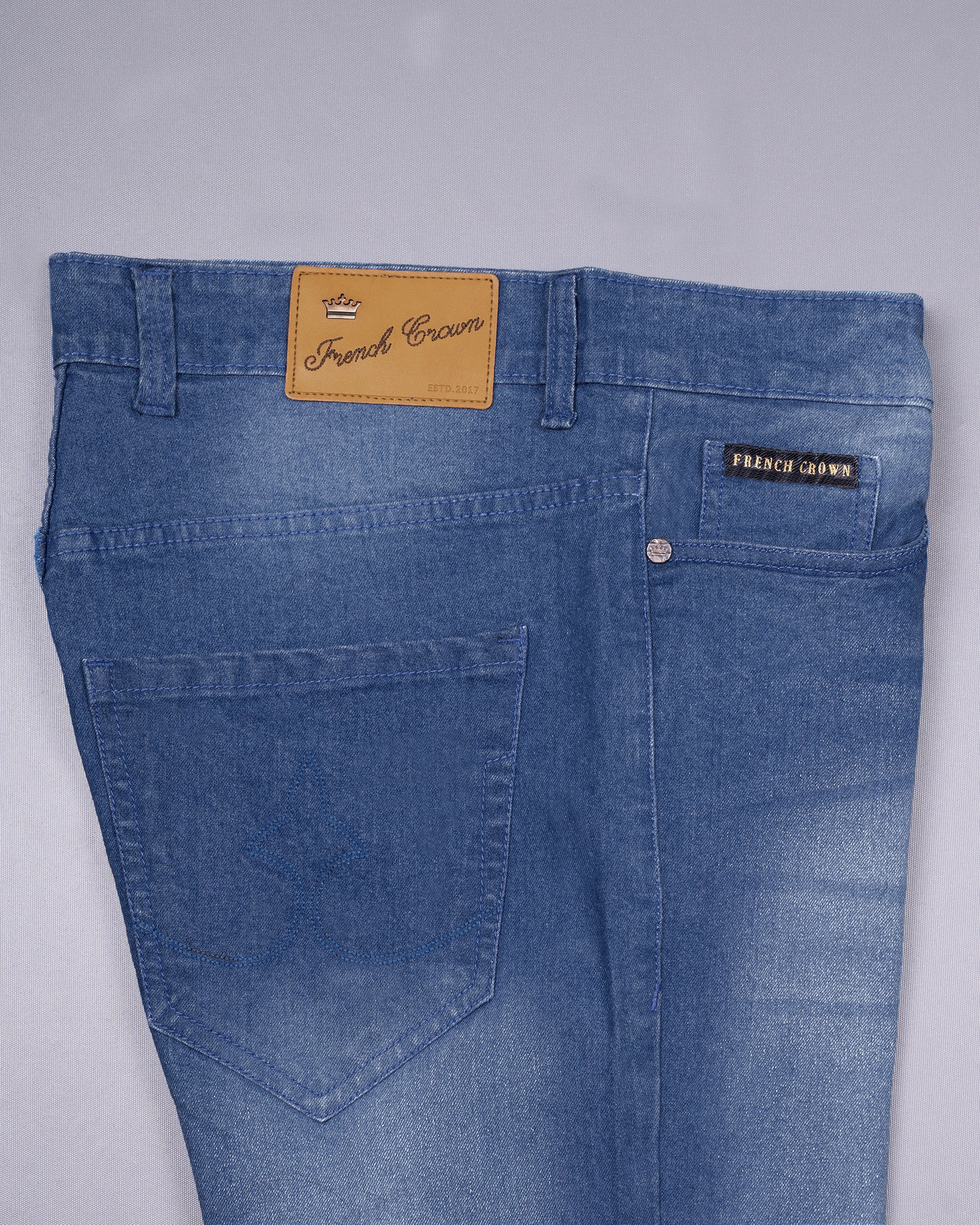 San Marino Blue Slim Fit Mid-Rise Clean Look Stretchable Denim J92-32, J92-34, J92-36, J92-38, J92-40