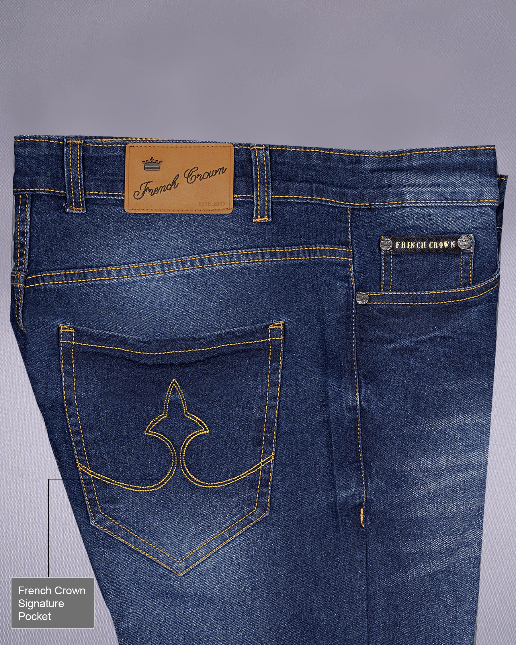 Rhino Blue Slim Fit Mid-Rise Clean Look Stretchable Denim J95-32, J95-34, J95-36, J95-38, J95-40