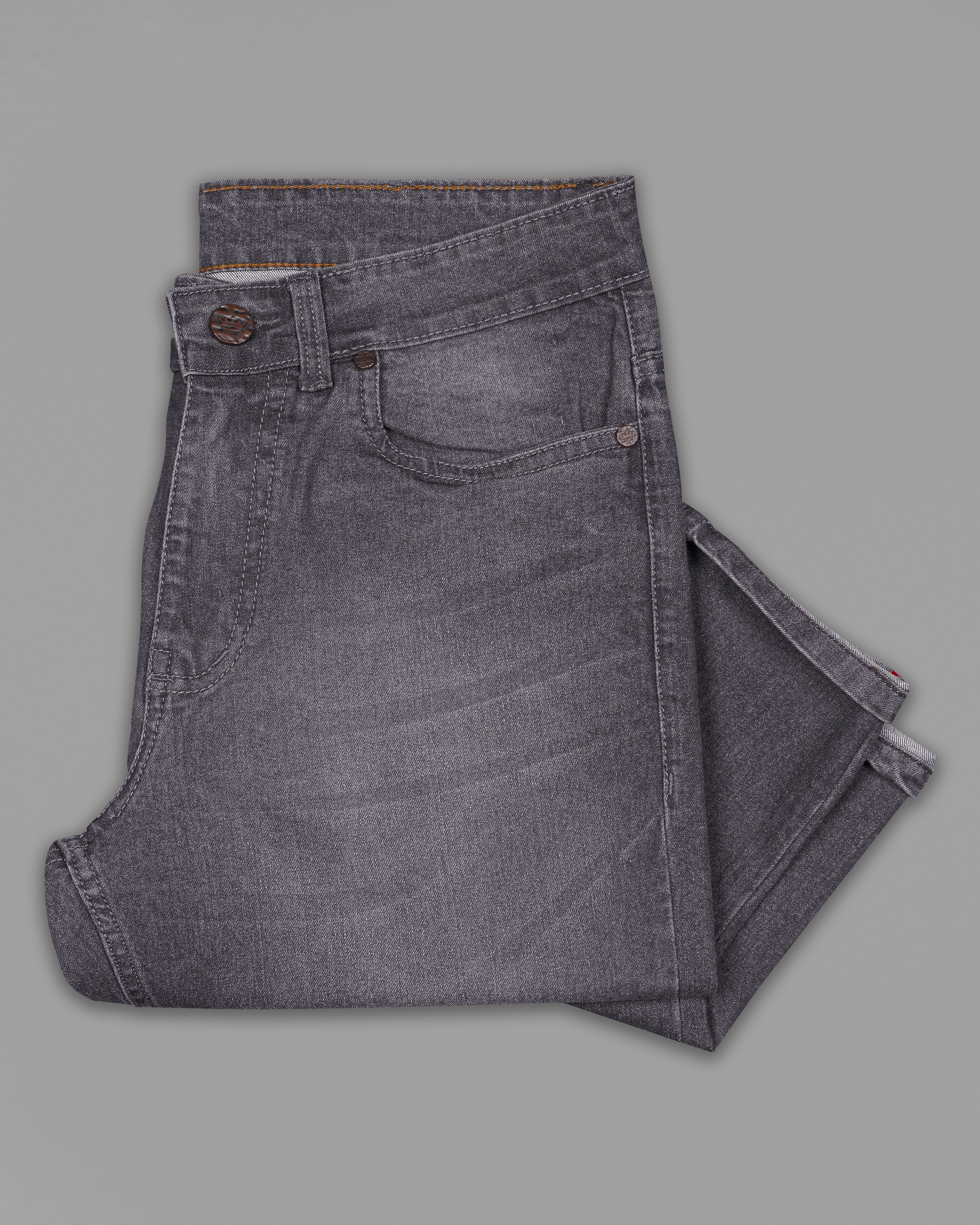 Wenge Gray Hand Painted Whiskering Washed Stretchable Denim J091-ART-32, J091-ART-34, J091-ART-36, J091-ART-38, J091-ART-40