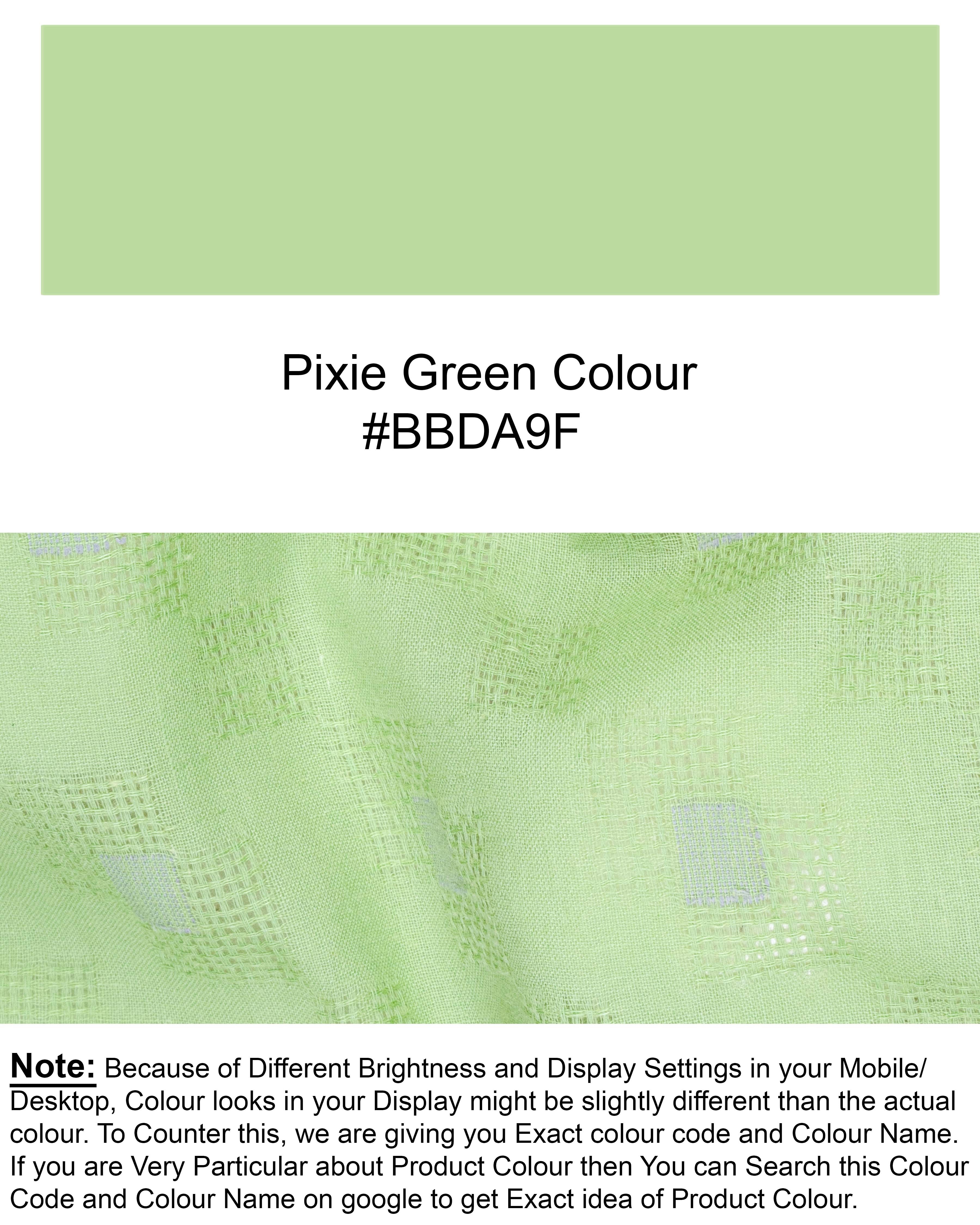 Pixie Green Geometric Dobby Textured Premium Giza Cotton Kurta KT001-39, KT001-40, KT001-42, KT001-44, KT001-46