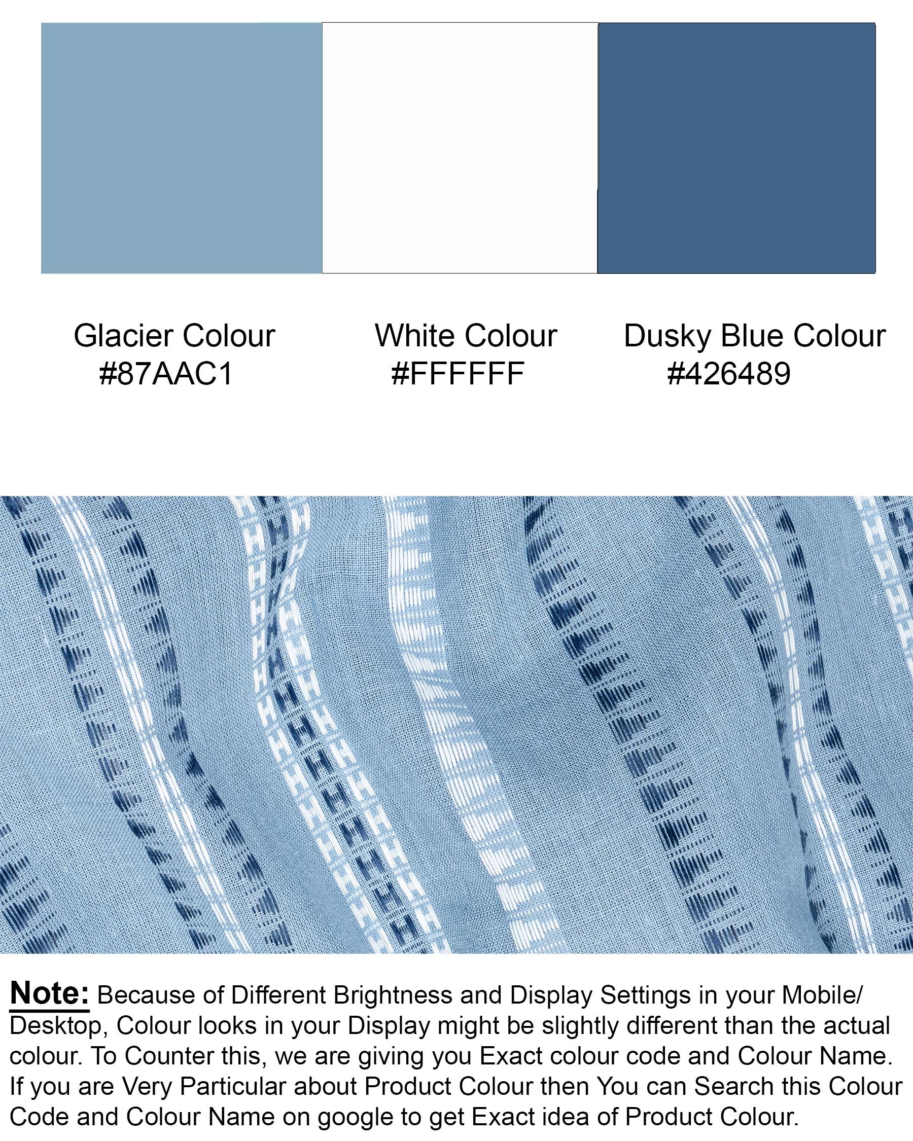 Glacier Blue Dobby Textured Premium Giza Cotton Kurta KT008-39, KT008-40, KT008-42, KT008-44, KT008-46