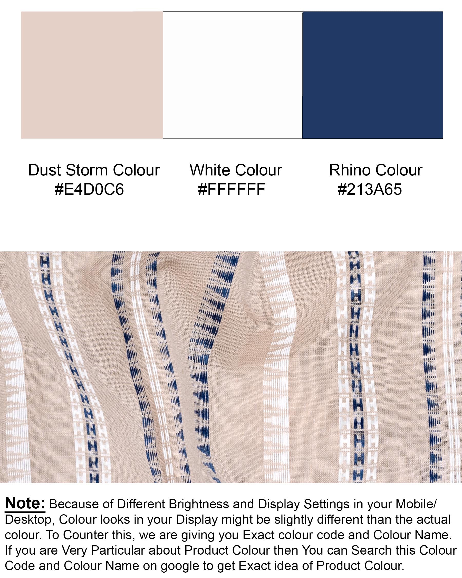Dust Storm Brown Dobby Textured Premium Giza Cotton Kurta KT009-39, KT009-40, KT009-42, KT009-44, KT009-46
