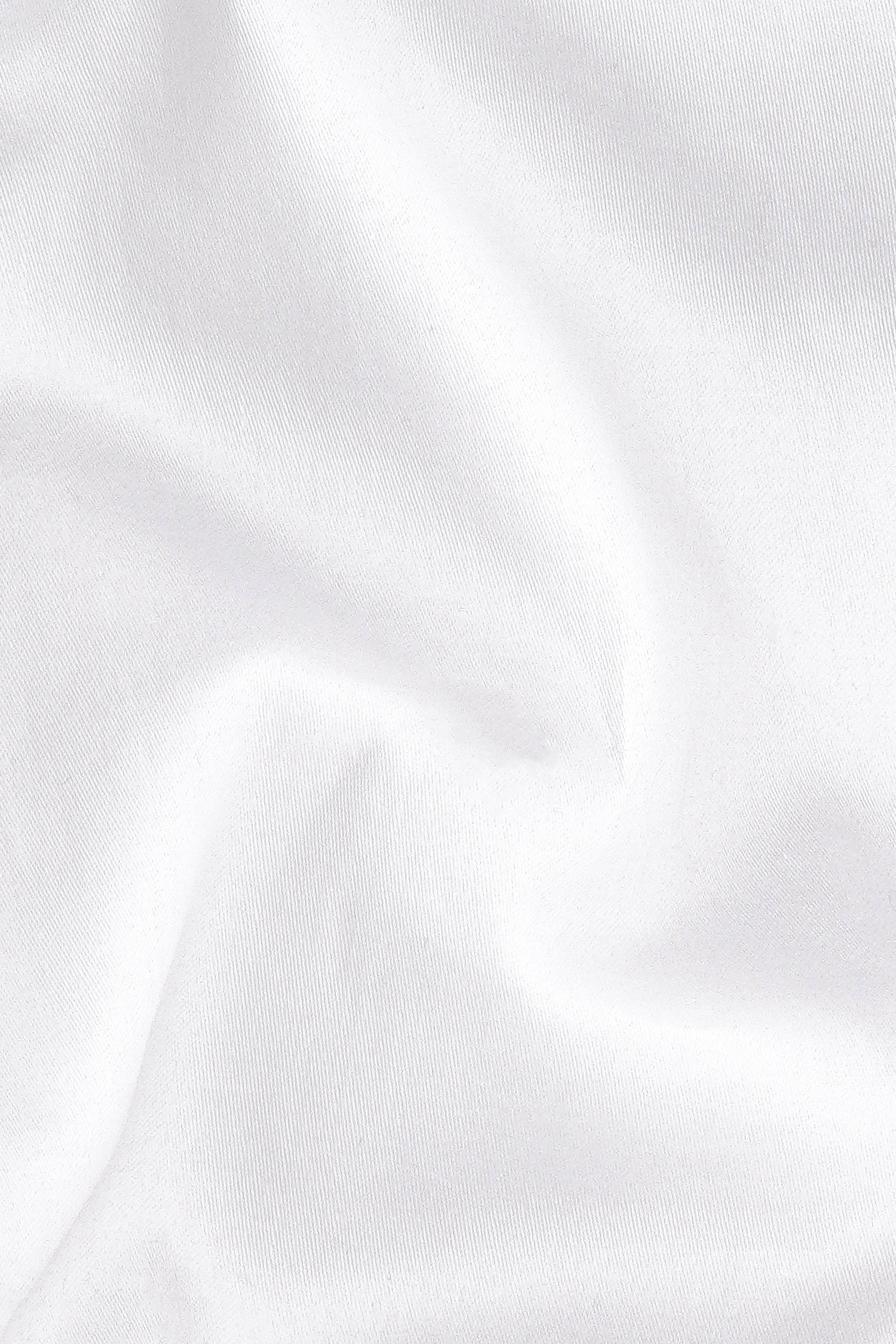 Bright White Subtle Sheen Super Soft Premium Cotton Kurta K198-SH024 (Full Centre Button)