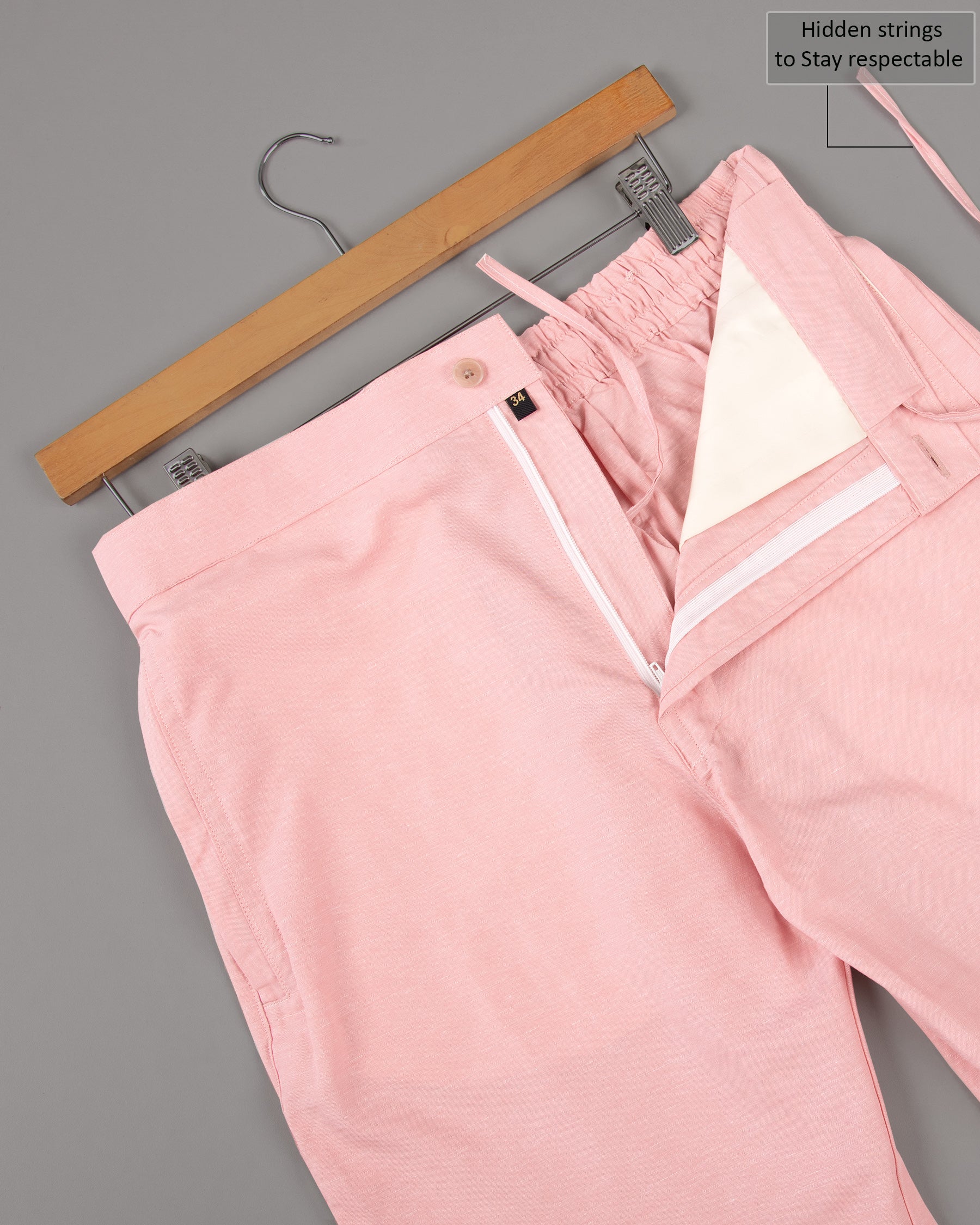 Rose Bud Pink Luxurious Linen Lounge Pant LP154-28, LP154-30, LP154-32, LP154-34, LP154-36, LP154-38, LP154-40, LP154-42, LP154-44