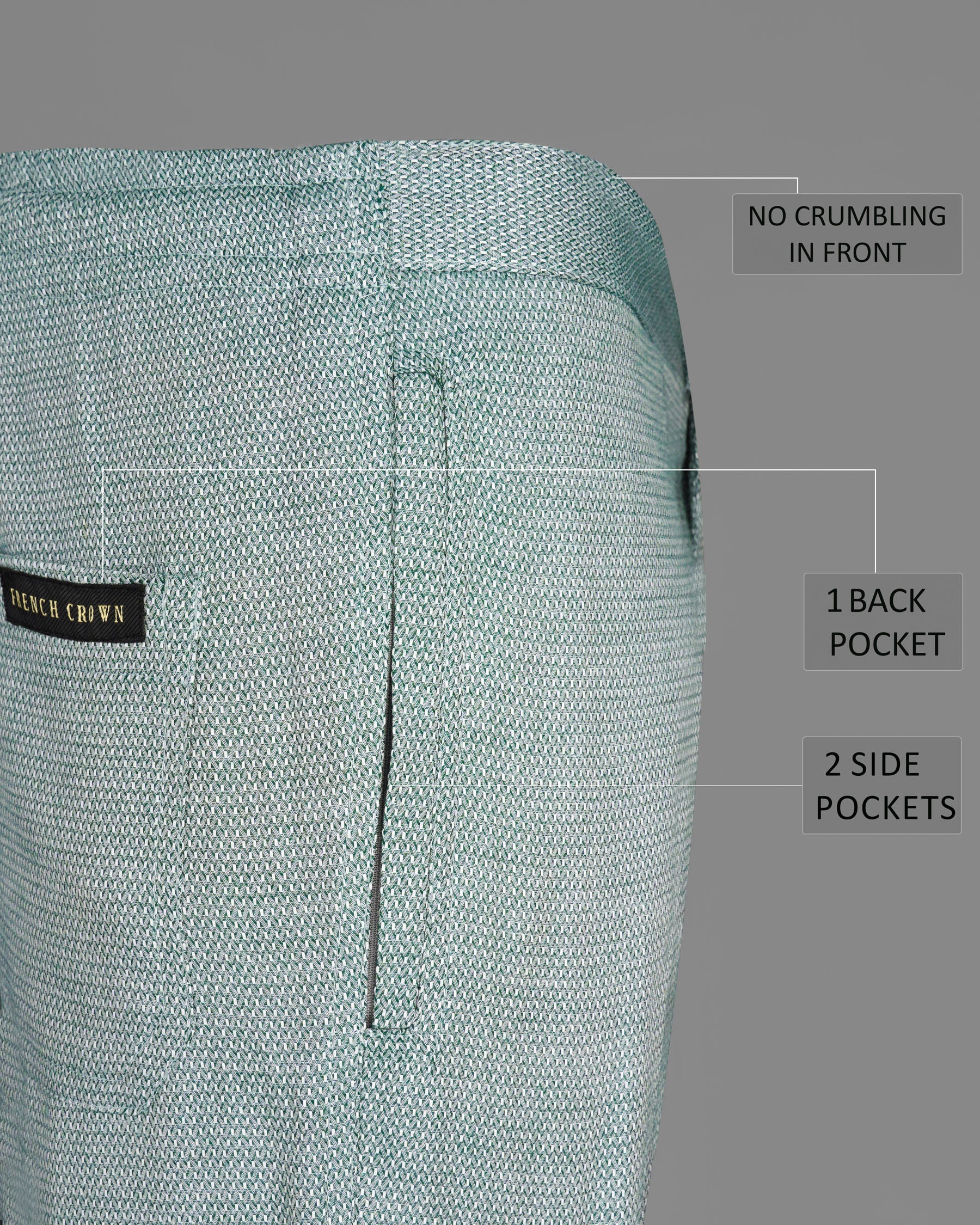 Nobel Green with Harp Off White Two Tone Dobby Textured Lounge Pant LP176-28, LP176-30, LP176-32, LP176-34, LP176-36, LP176-38, LP176-40, LP176-42, LP176-44