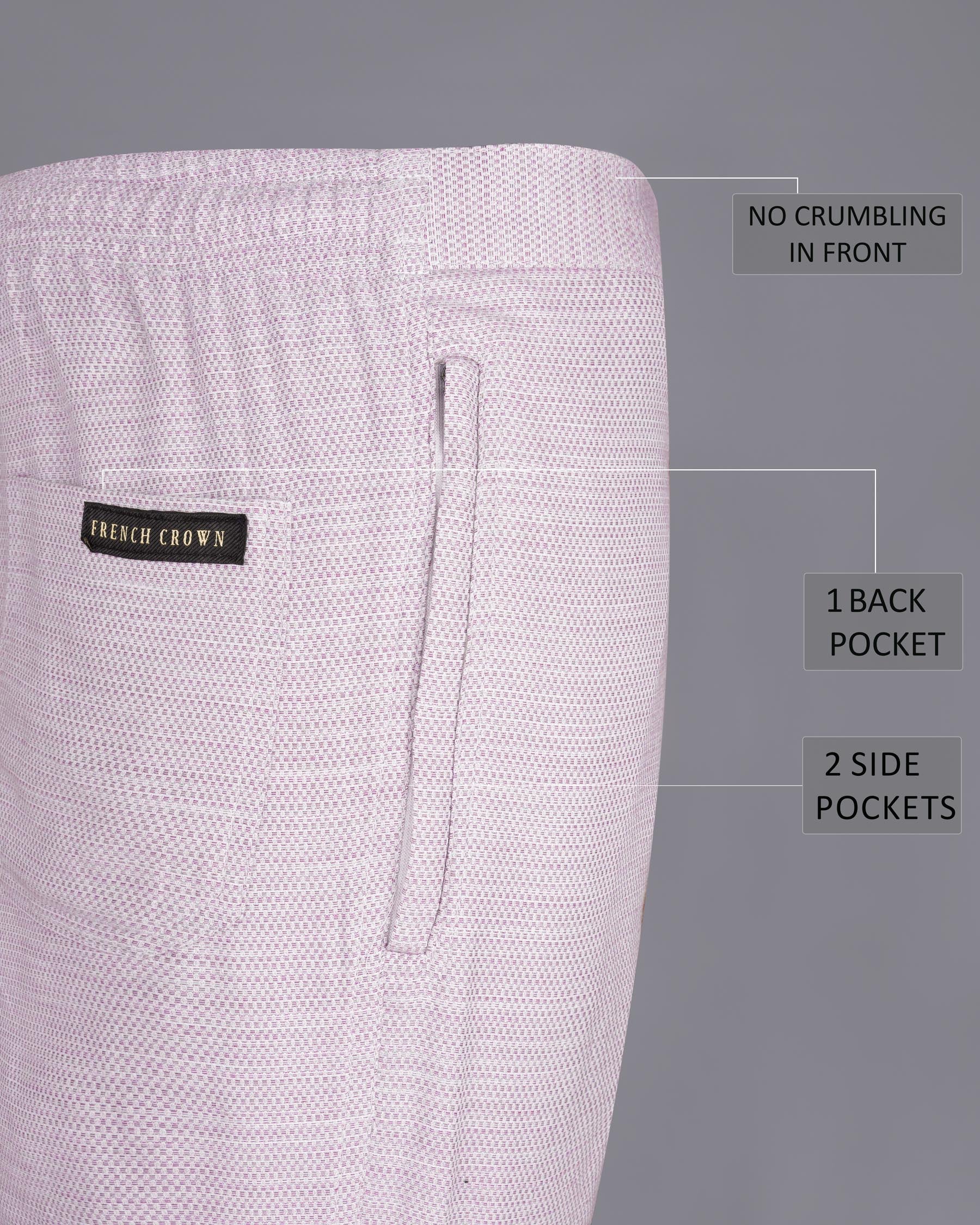 Off-White and Faded Pink Dobby Textured Lounge Pant LP181-28, LP181-30, LP181-32, LP181-34, LP181-36, LP181-38, LP181-40, LP181-42, LP181-44