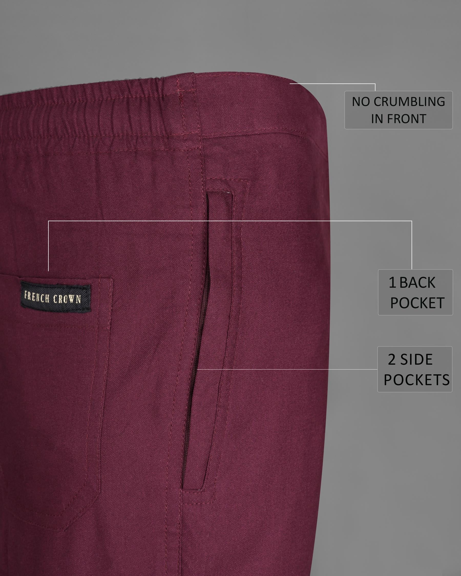 Wine Berry Maroon Royal Oxford Lounge Pant LP184-28, LP184-30, LP184-32, LP184-34, LP184-36, LP184-38, LP184-40, LP184-42, LP184-44