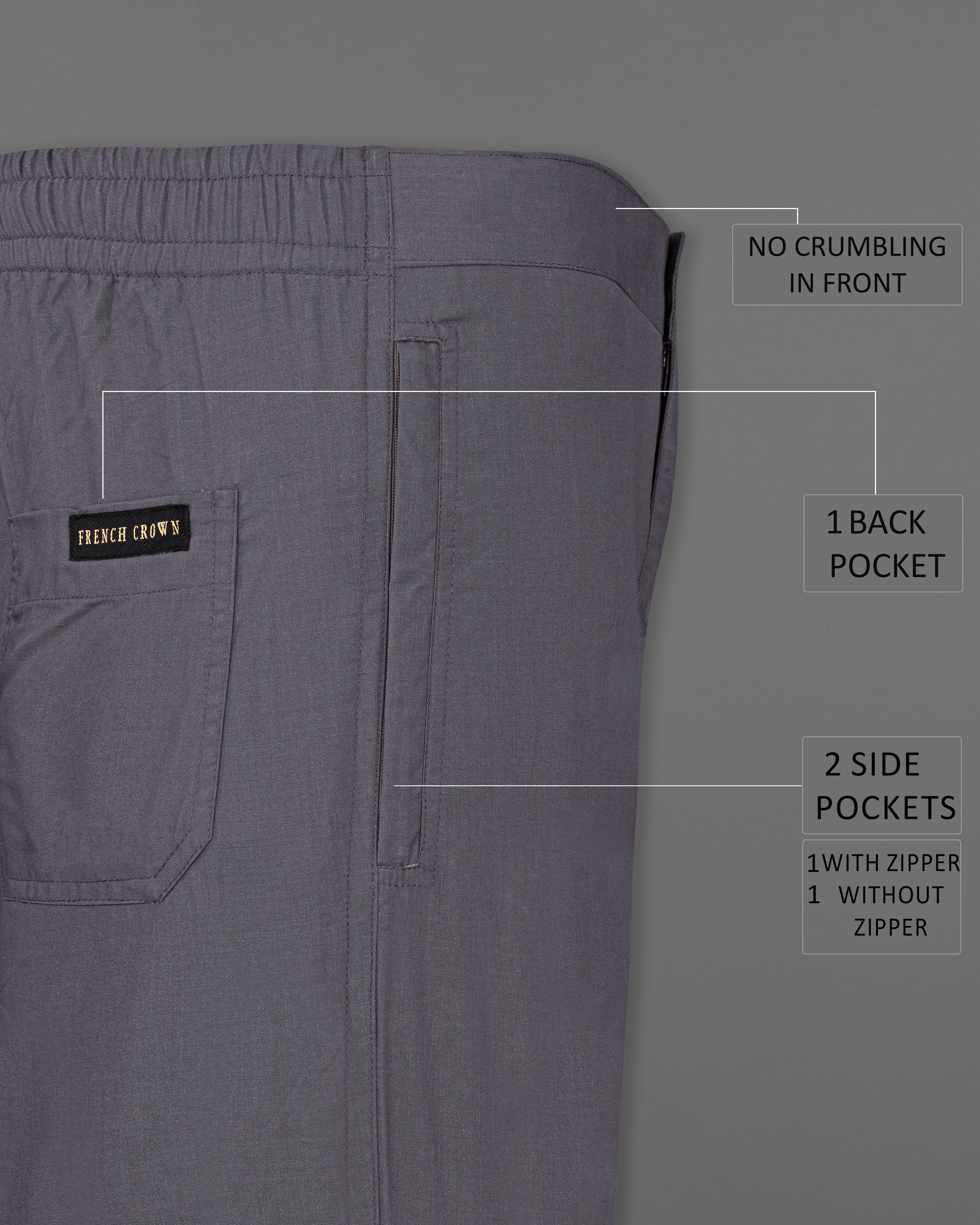 Comet Gray Premium Cotton Lounge Pants LP206-28, LP206-30, LP206-32, LP206-34, LP206-36, LP206-38, LP206-40, LP206-42, LP206-44