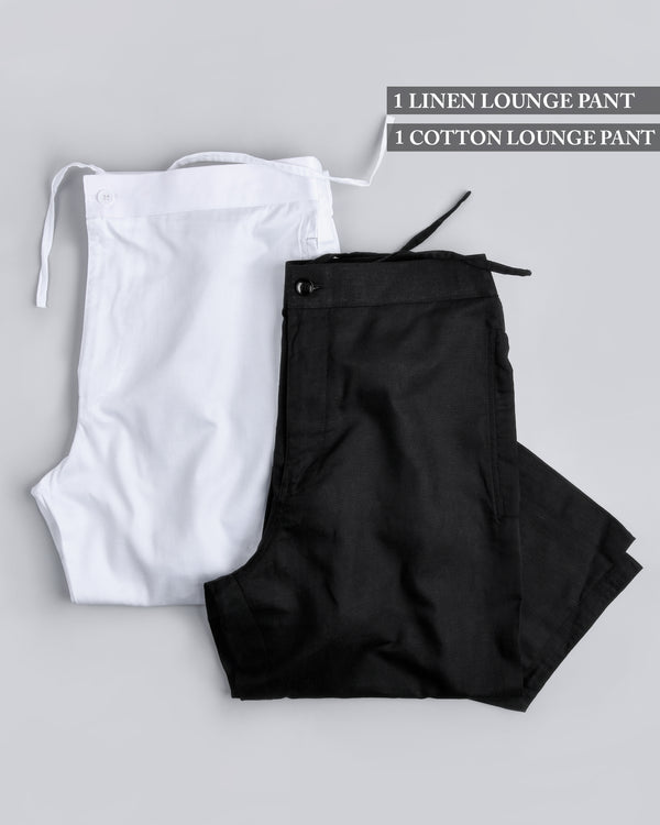 One Black Linen and One white Cotton Lounge Pants LP016-38, LP016-32, LP016-28, LP016-44, LP016-40, LP016-30, LP016-34, LP016-42, LP016-36