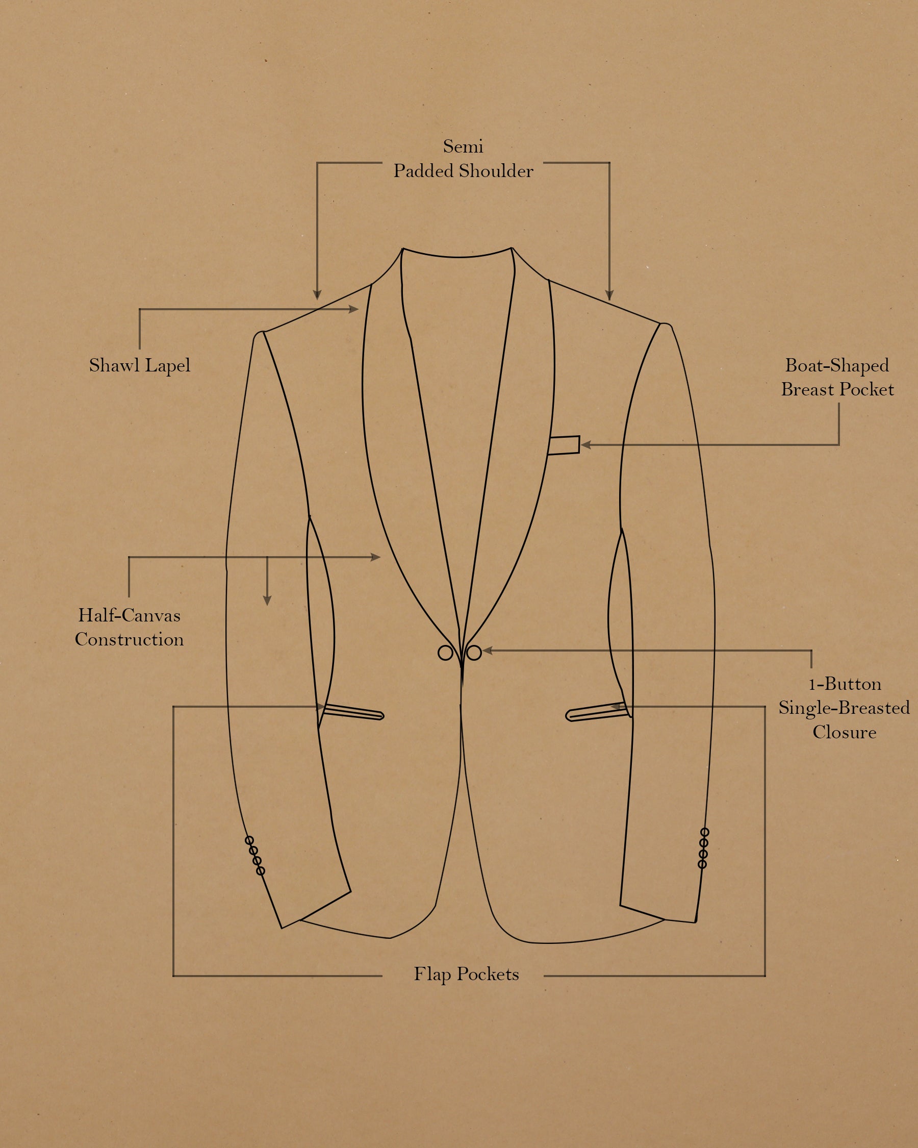 Peach Wool Blend Dinner Tuxedo Suit
