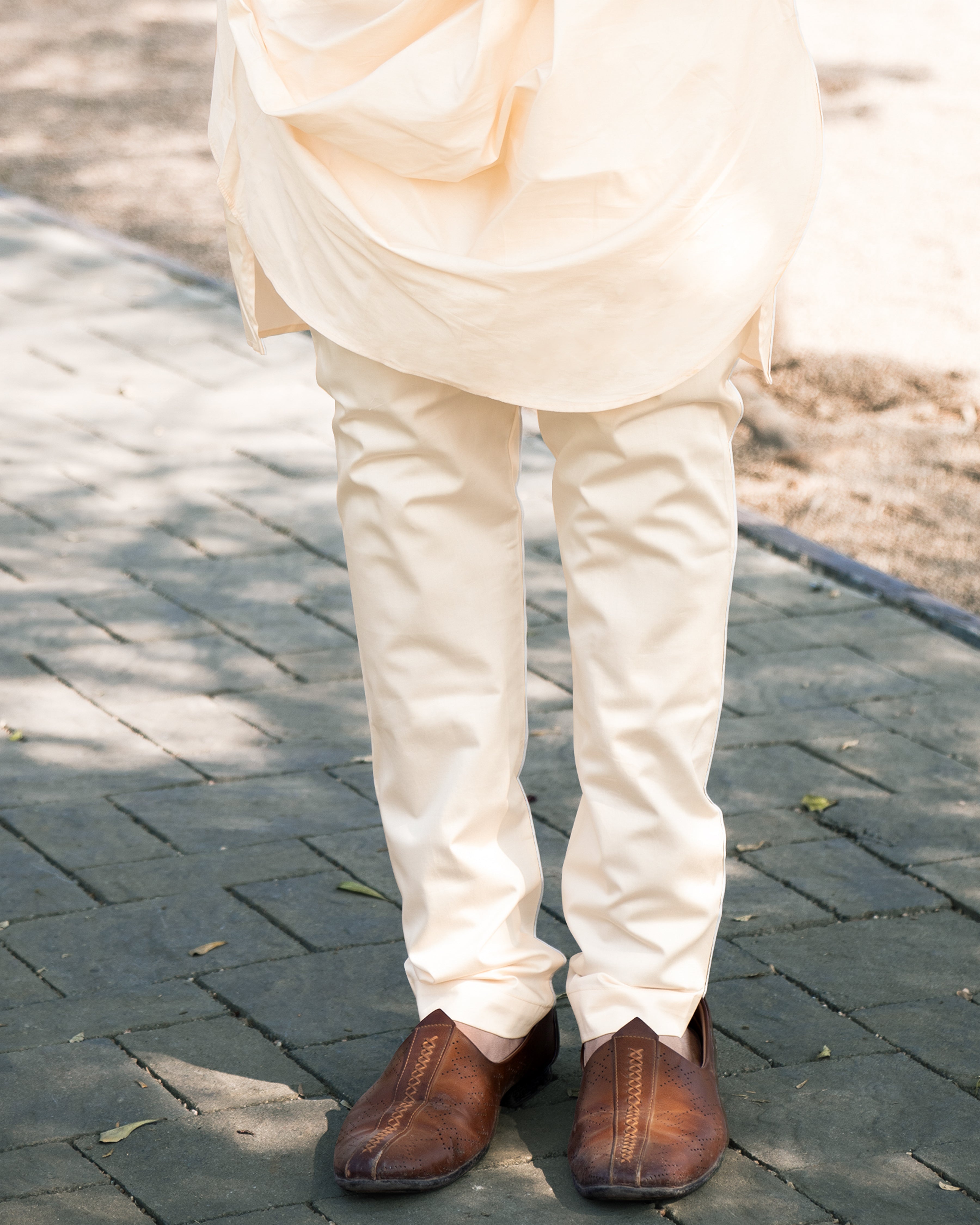 Cream Satin pyjama F-6635