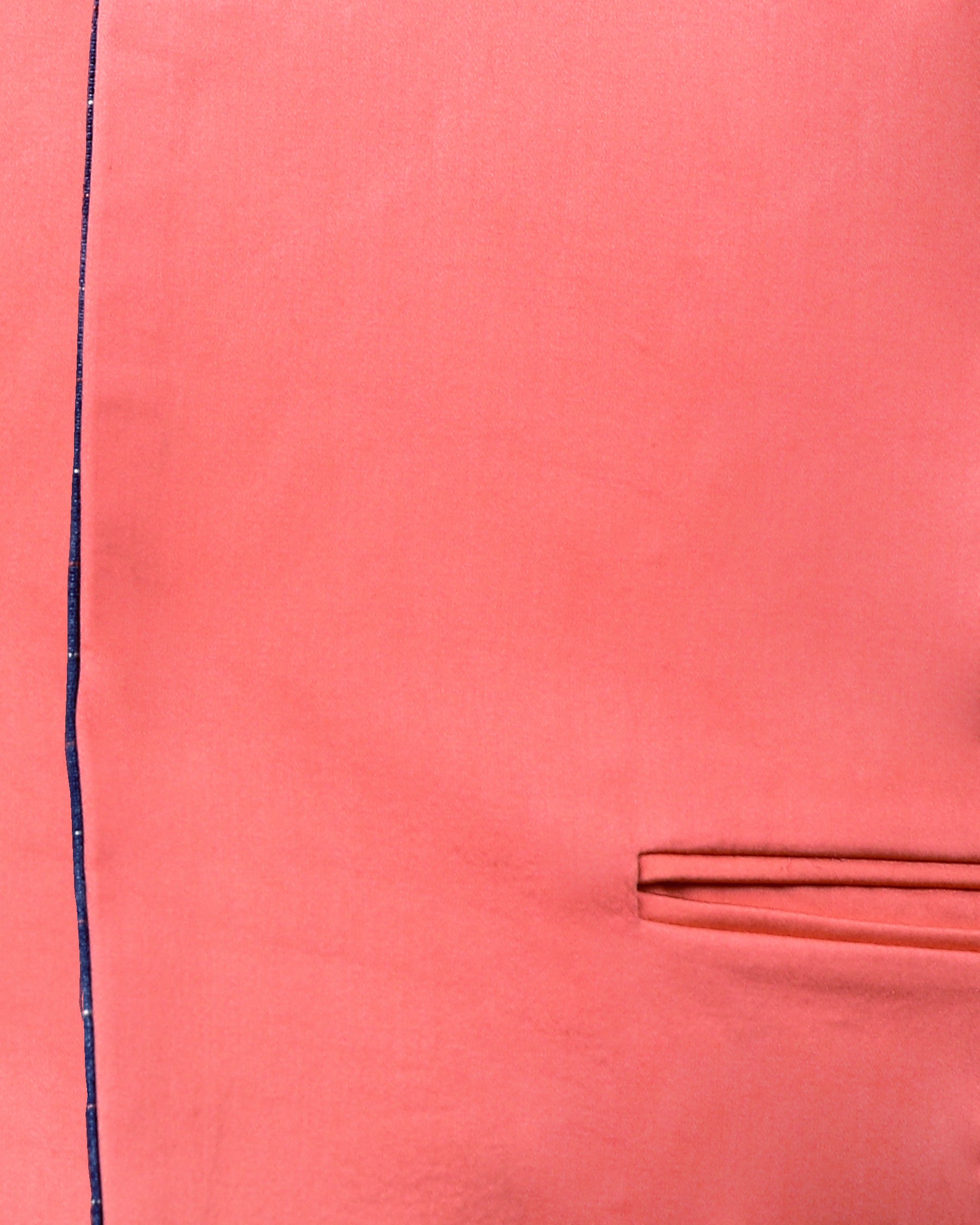 Denim Windowpane Linen-Jute Blend Reversible Nehru Jacket