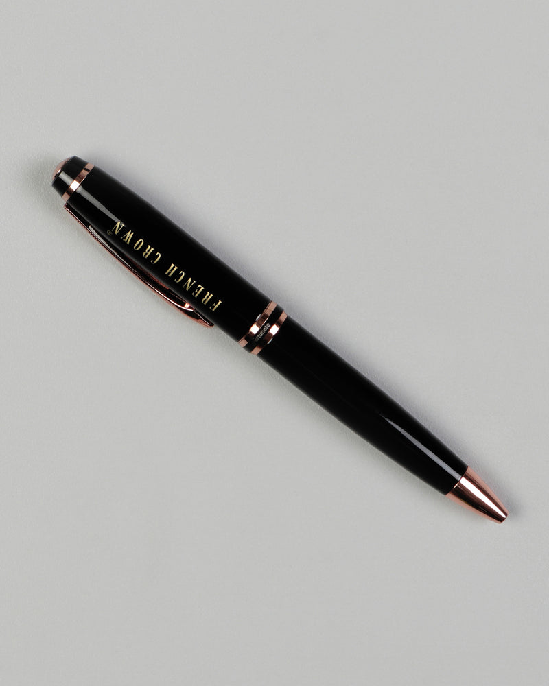 Glossy Jade Black with Rose Gold Trim BallPoint Pen P02