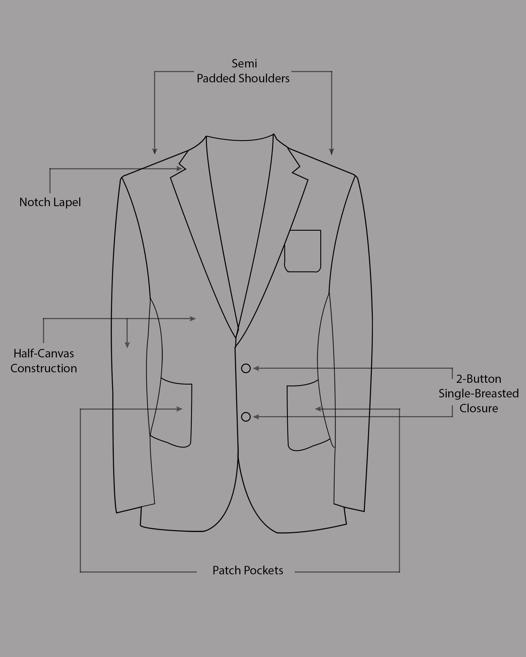 Shadow Brown Premium Cotton Solid Sports Blazer