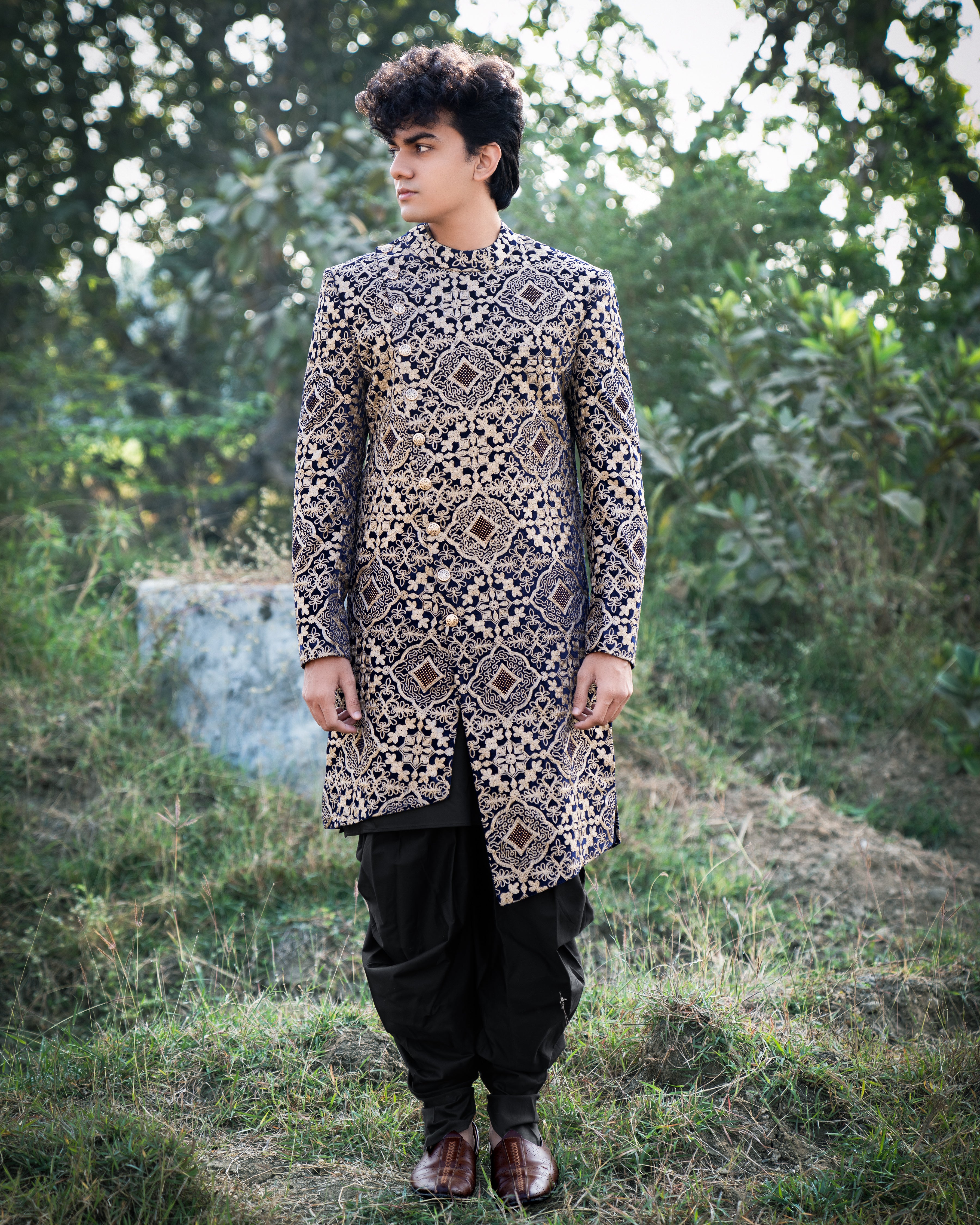 Jade black Dhoti F-6315