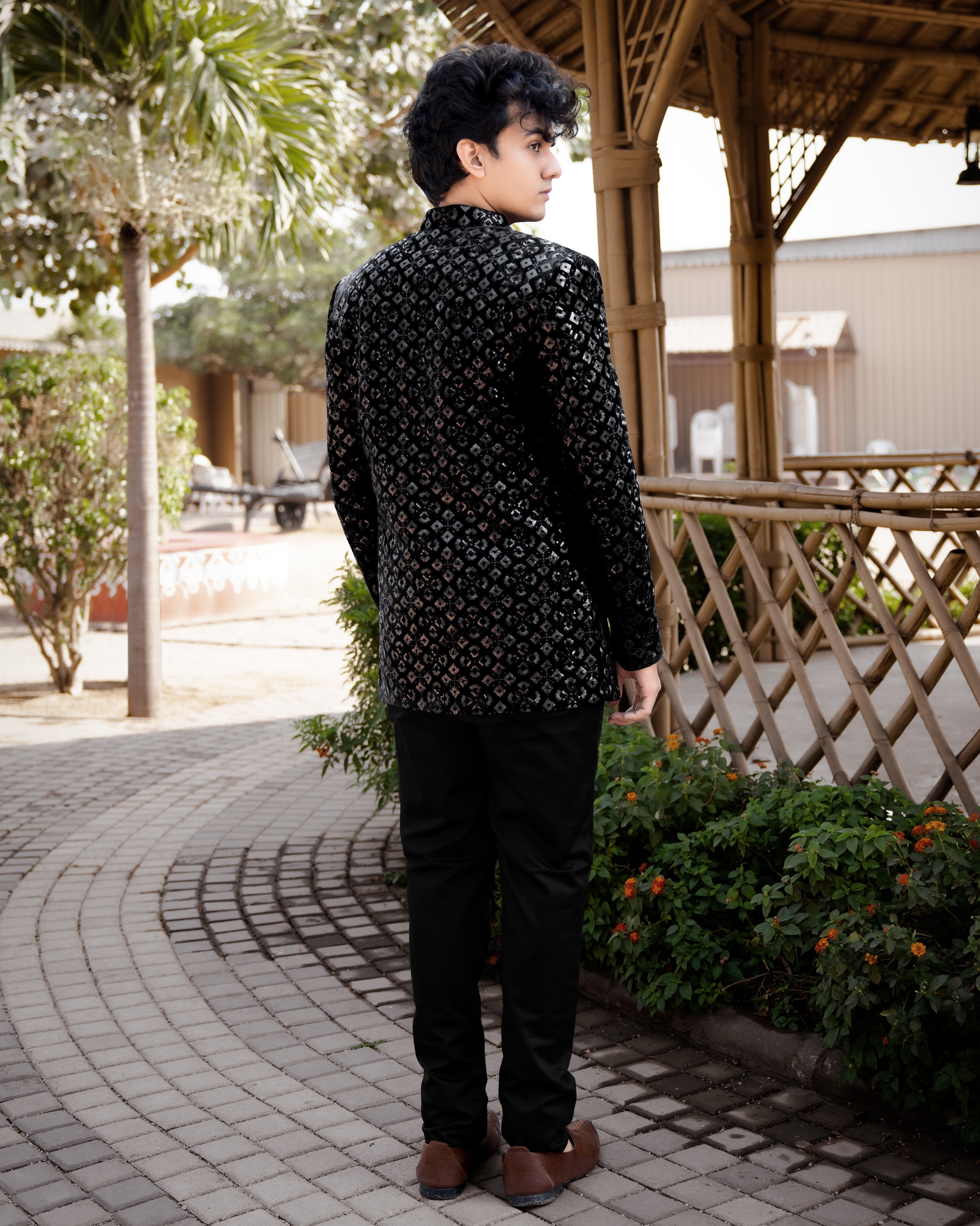 Jade Black Embroidered and Sequence Indo-western Set with Kurta Shirt and Pant SH007-SRW14-36, SH007-SRW14-38, SH007-SRW14-40, SH007-SRW14-42, SH007-SRW14-44, SH007-SRW14-46, SH007-SRW14-48, SH007-SRW14-50, SH007-SRW14-52, SH007-SRW14-54, SH007-SRW14-56, SH007-SRW14-58, SH007-SRW14-60