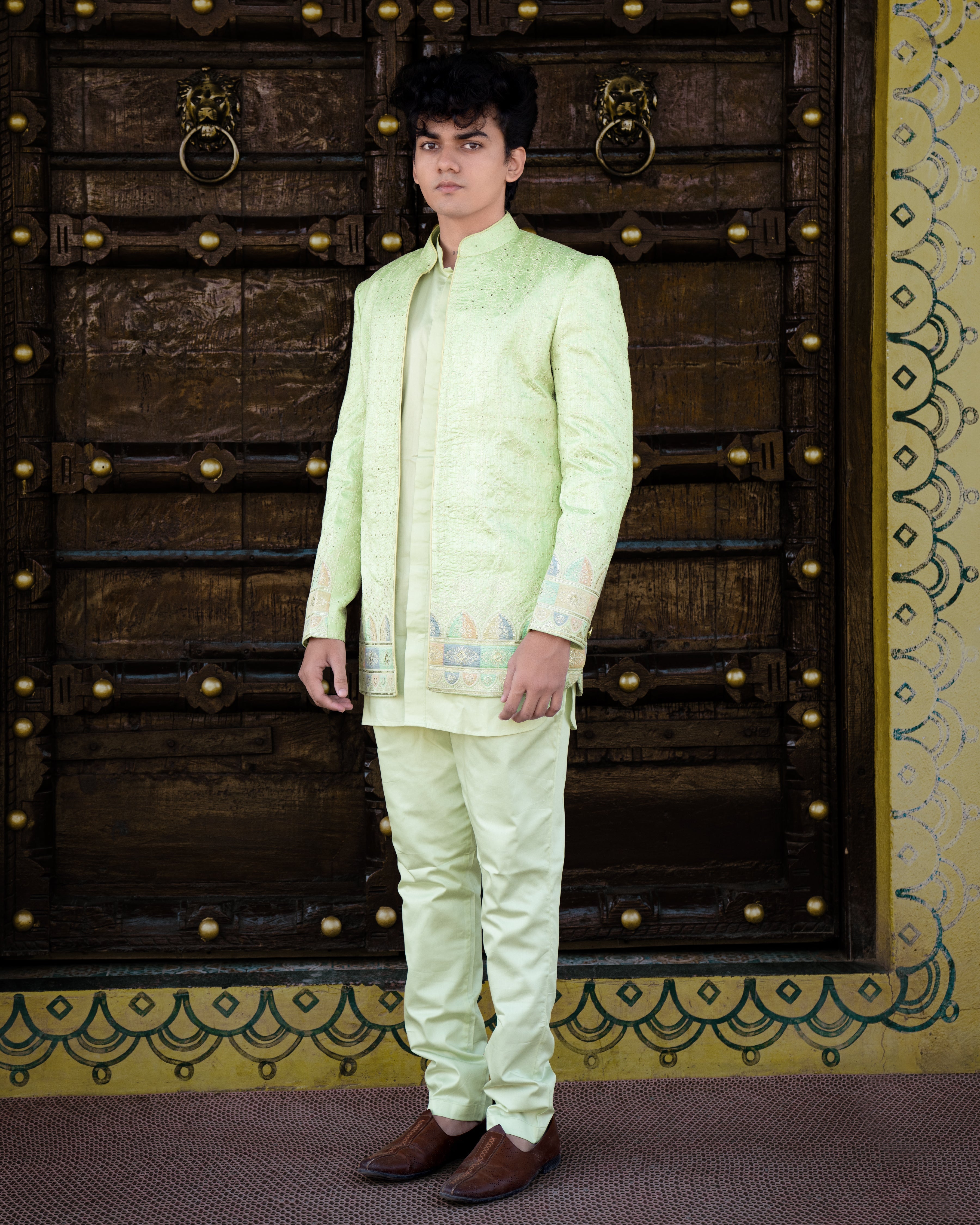 Surf Crest Green Embroidered Jodhpuri with Kurta Shirt and Pants Set SH014-SRW19-36, SH014-SRW19-38, SH014-SRW19-40, SH014-SRW19-42, SH014-SRW19-44, SH014-SRW19-46, SH014-SRW19-48, SH014-SRW19-50, SH014-SRW19-52, SH014-SRW19-54, SH014-SRW19-56, SH014-SRW19-58, SH014-SRW19-60