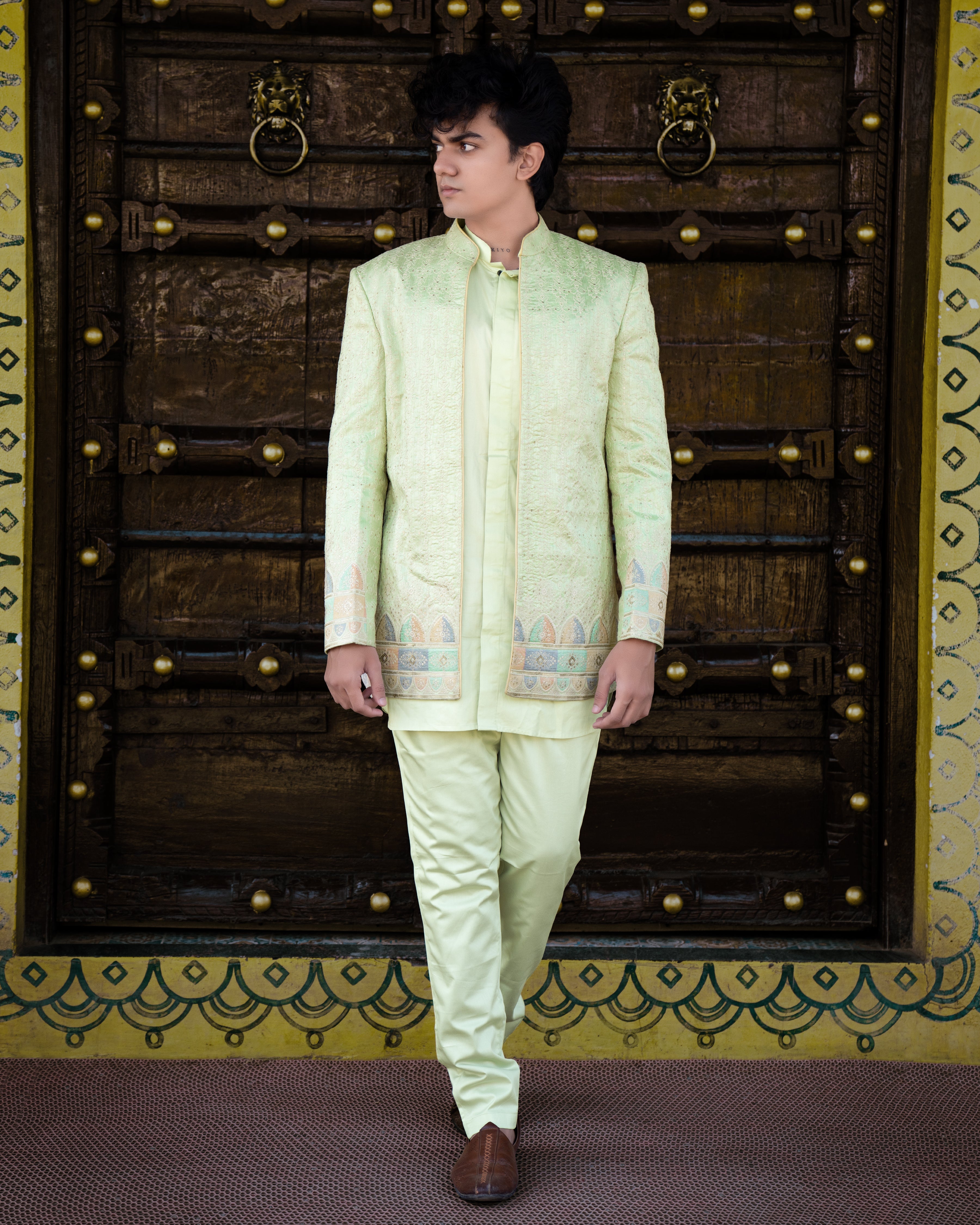 Surf Crest Green Embroidered Jodhpuri with Kurta Shirt and Pants Set SH014-SRW19-36, SH014-SRW19-38, SH014-SRW19-40, SH014-SRW19-42, SH014-SRW19-44, SH014-SRW19-46, SH014-SRW19-48, SH014-SRW19-50, SH014-SRW19-52, SH014-SRW19-54, SH014-SRW19-56, SH014-SRW19-58, SH014-SRW19-60