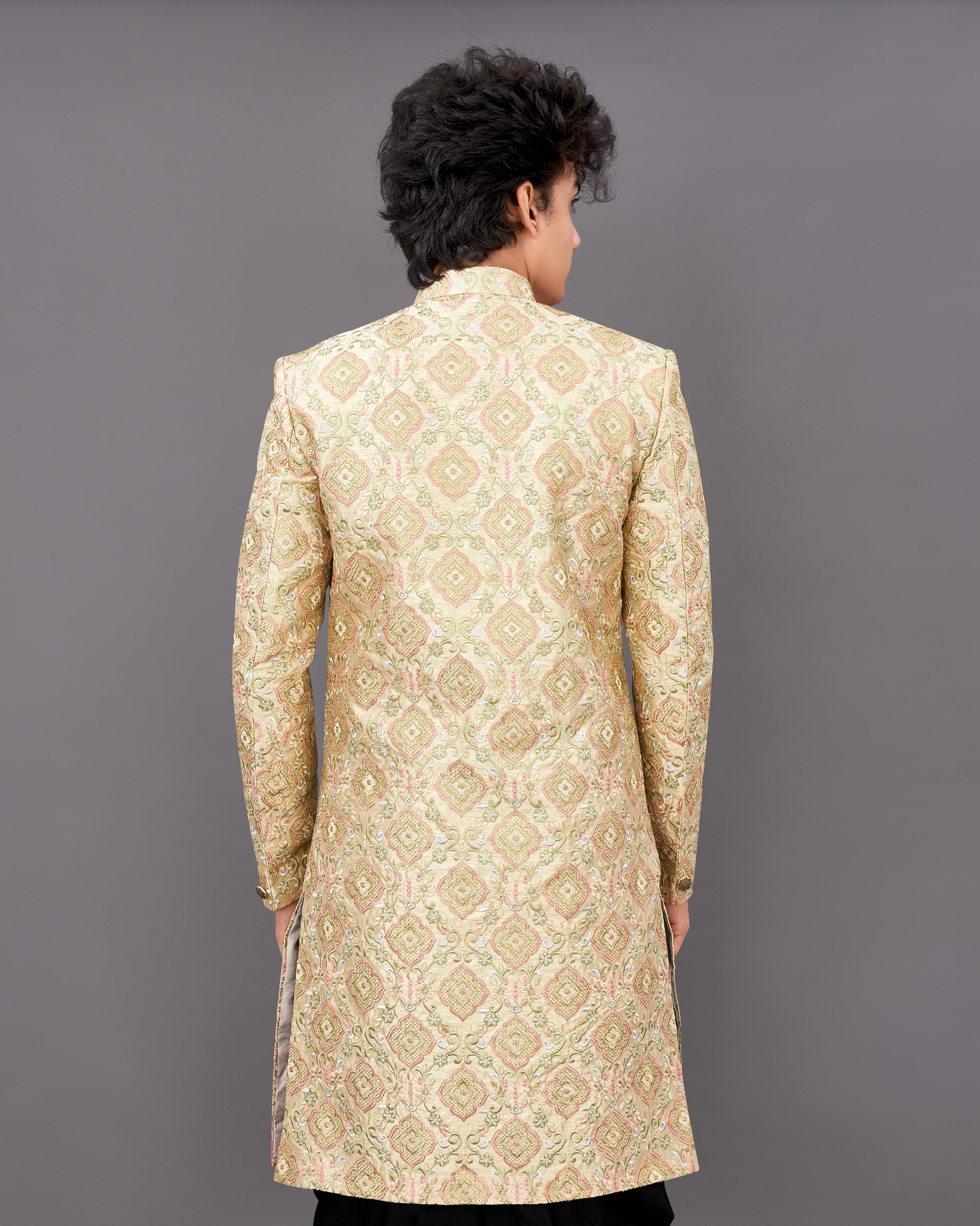 Navajo Brown with Oyster Peach and Sequence Embroidered Sherwani with Kurta and Pyjama Set SHR023-SRW10-36, SHR023-SRW10-38, SHR023-SRW10-40, SHR023-SRW10-42, SHR023-SRW10-44, SHR023-SRW10-46, SHR023-SRW10-48, SHR023-SRW10-50, SHR023-SRW10-52, SHR023-SRW10-54, SHR023-SRW10-56, SHR023-SRW10-58, SHR023-SRW10-60