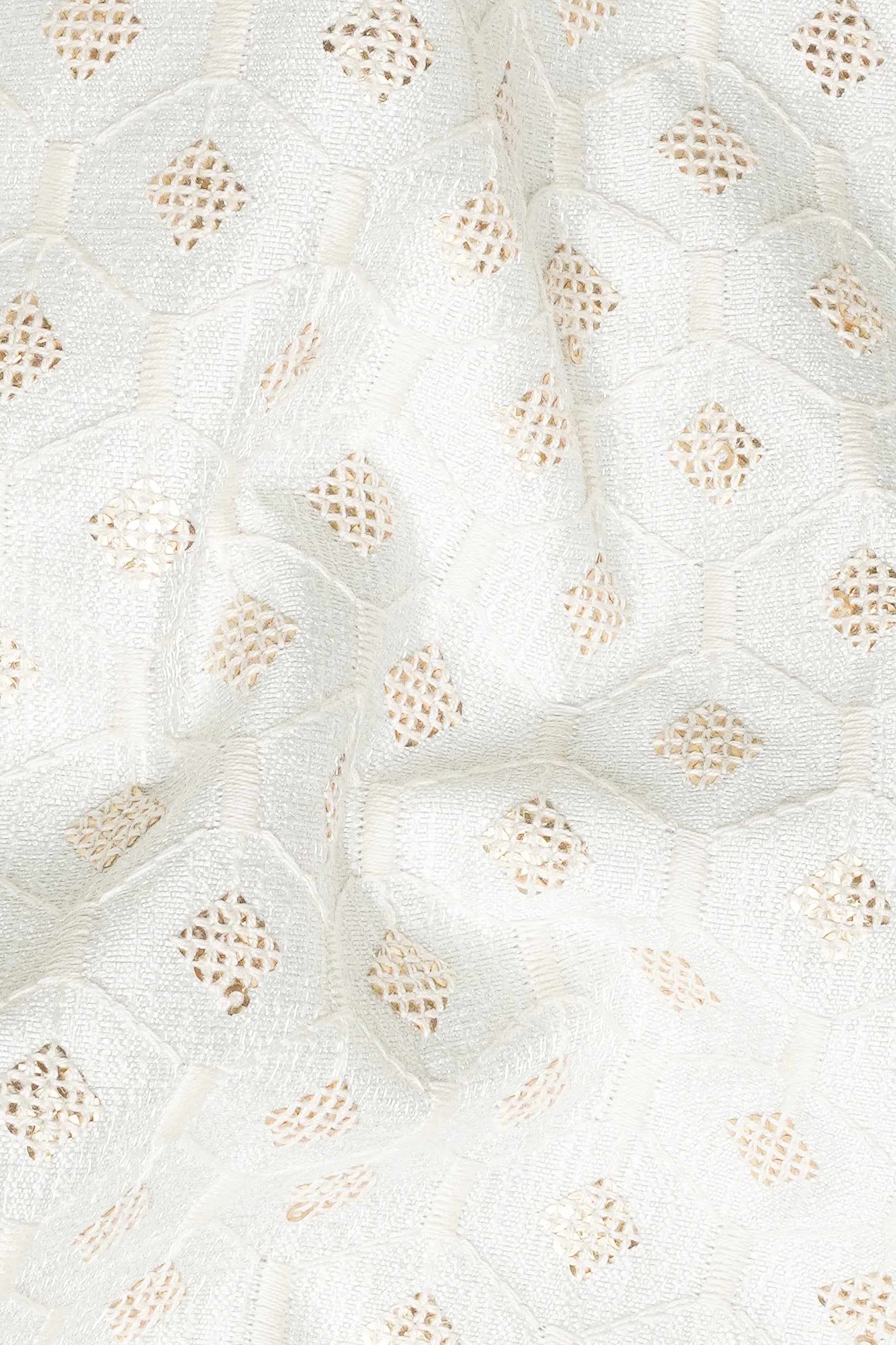 Periglacial Cream Hexagon Thread and Sequin Embroidered Jodhpuri Set