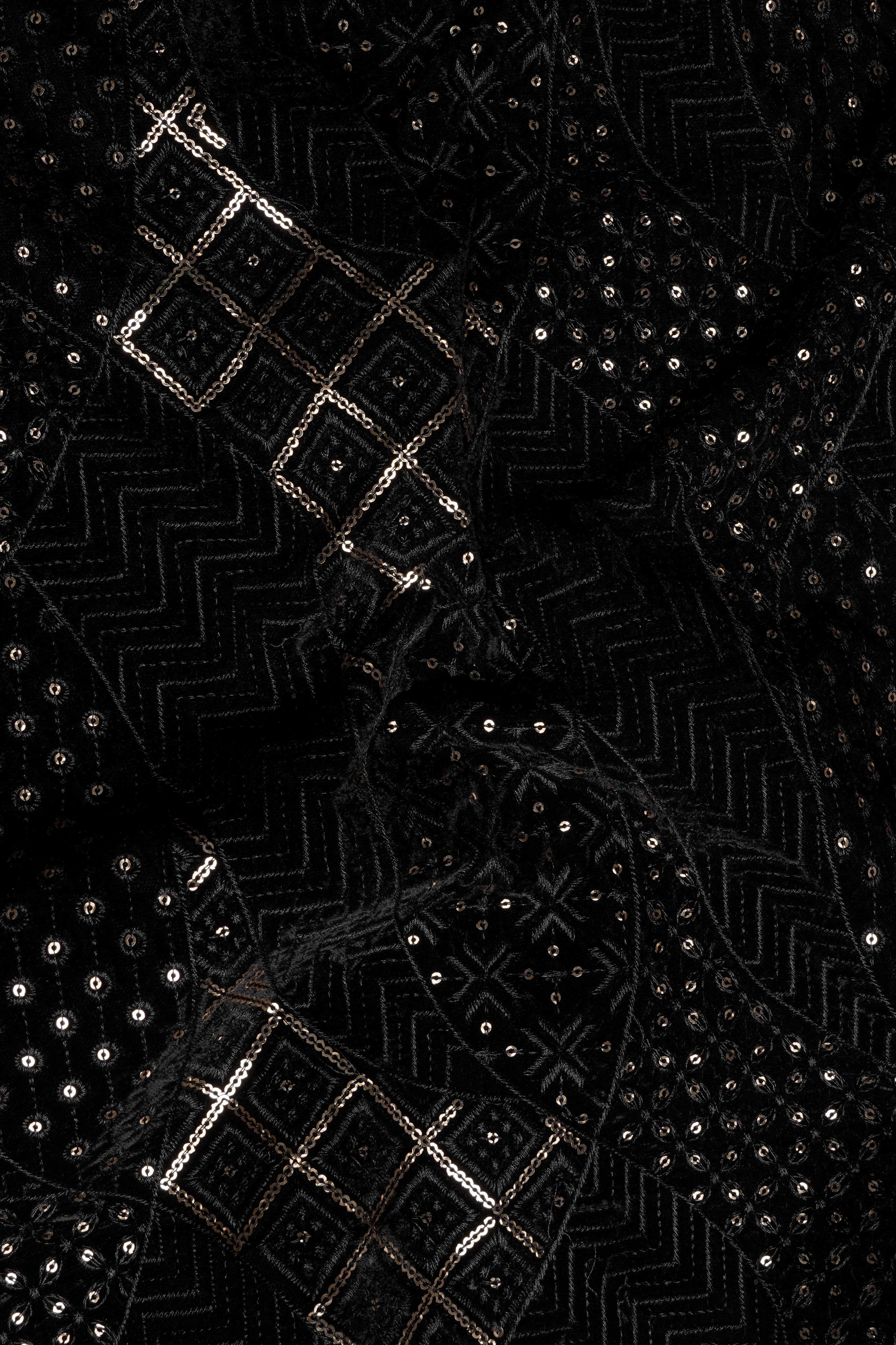 Jade Black Thread and Sequin Embroidered Indo-Western