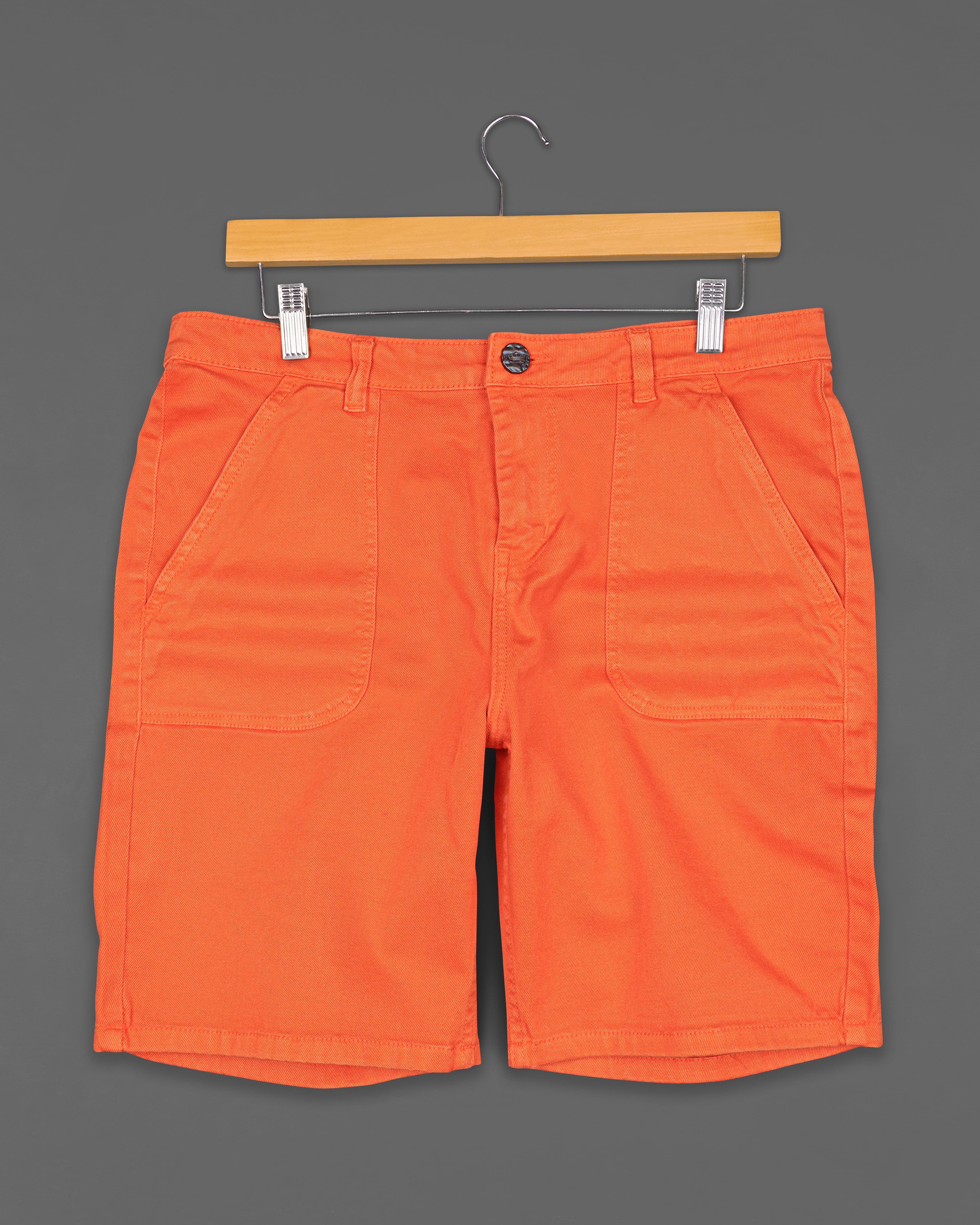 Orange store jean shorts