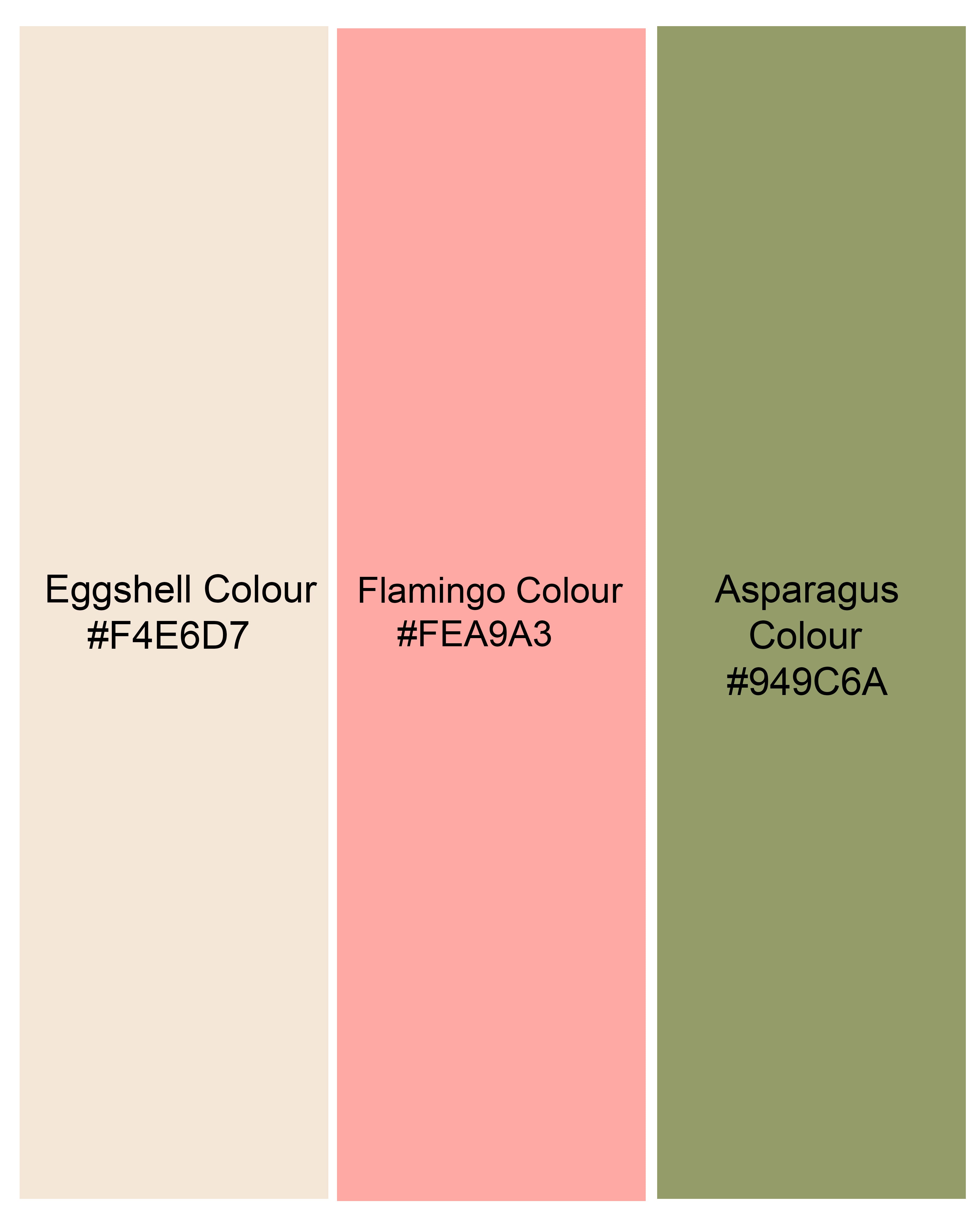 Eggshell Beige Floral Printed Premium Cotton Shorts SR195-28, SR195-30, SR195-32, SR195-34, SR195-36, SR195-38, SR195-40, SR195-42, SR195-44