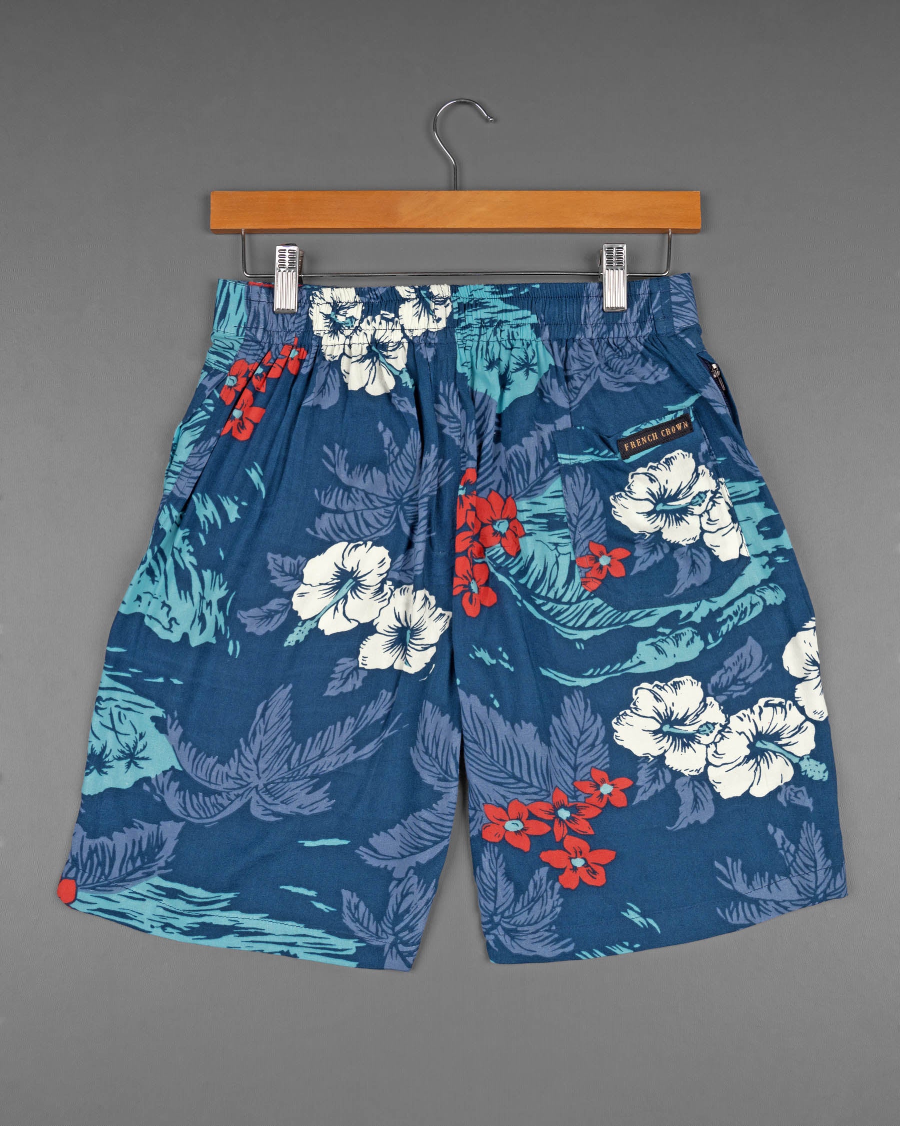 Blue Whale and Tradewinds Tropical Print Premium Tencel Shorts SR119-28, SR119-30, SR119-32, SR119-34, SR119-36, SR119-38, SR119-40, SR119-42, SR119-44