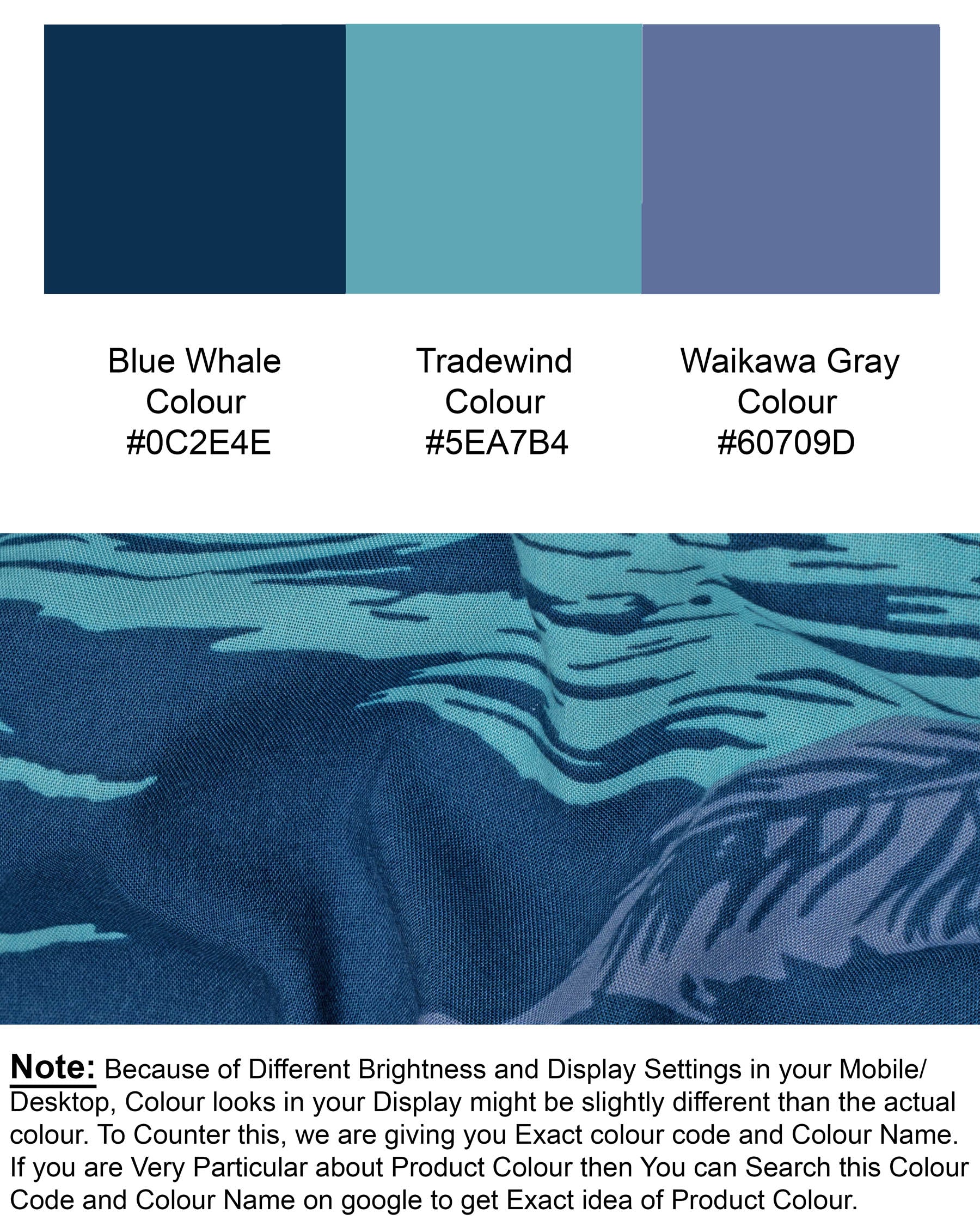 Blue Whale and Tradewinds Tropical Print Premium Tencel Shorts SR119-28, SR119-30, SR119-32, SR119-34, SR119-36, SR119-38, SR119-40, SR119-42, SR119-44