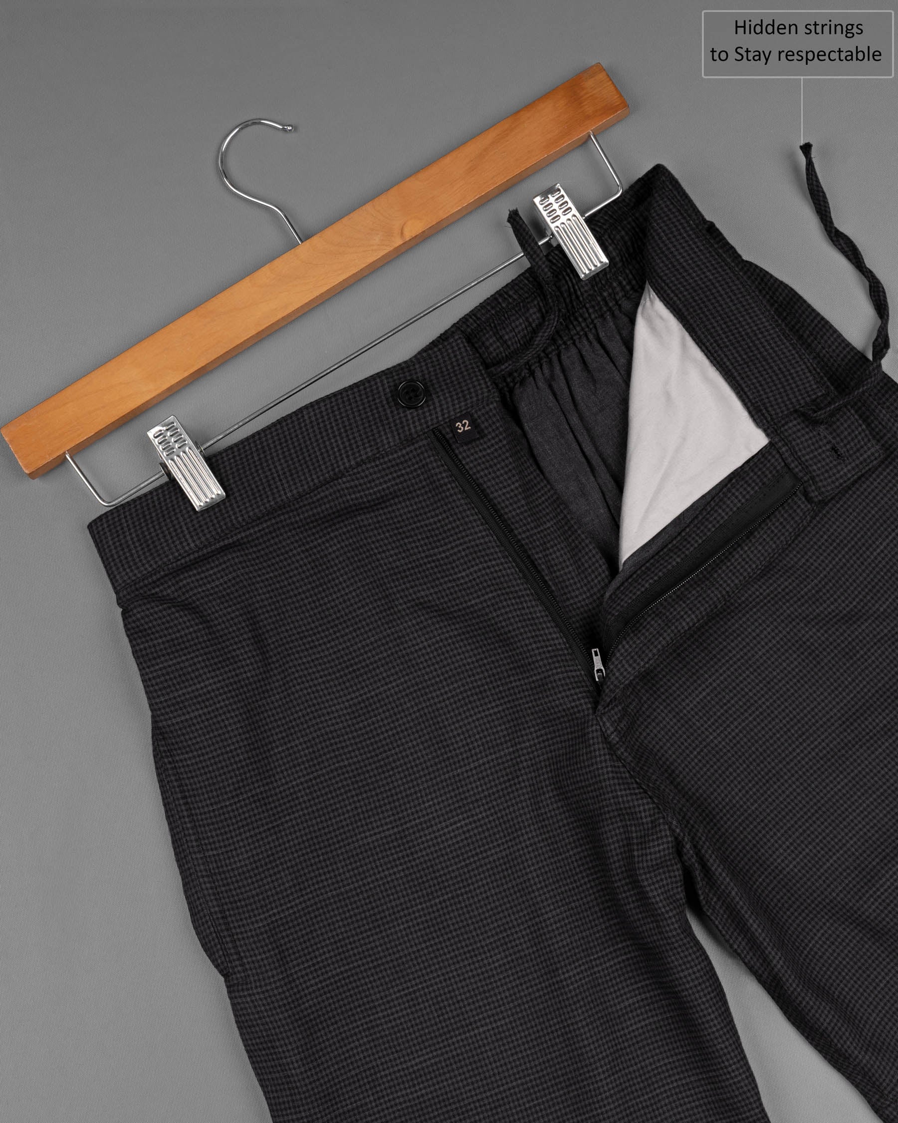 Jade Black and Chicago Gray Micro checked Premium Cotton Shorts SR120-28, SR120-30, SR120-32, SR120-34, SR120-36, SR120-38, SR120-40, SR120-42, SR120-44