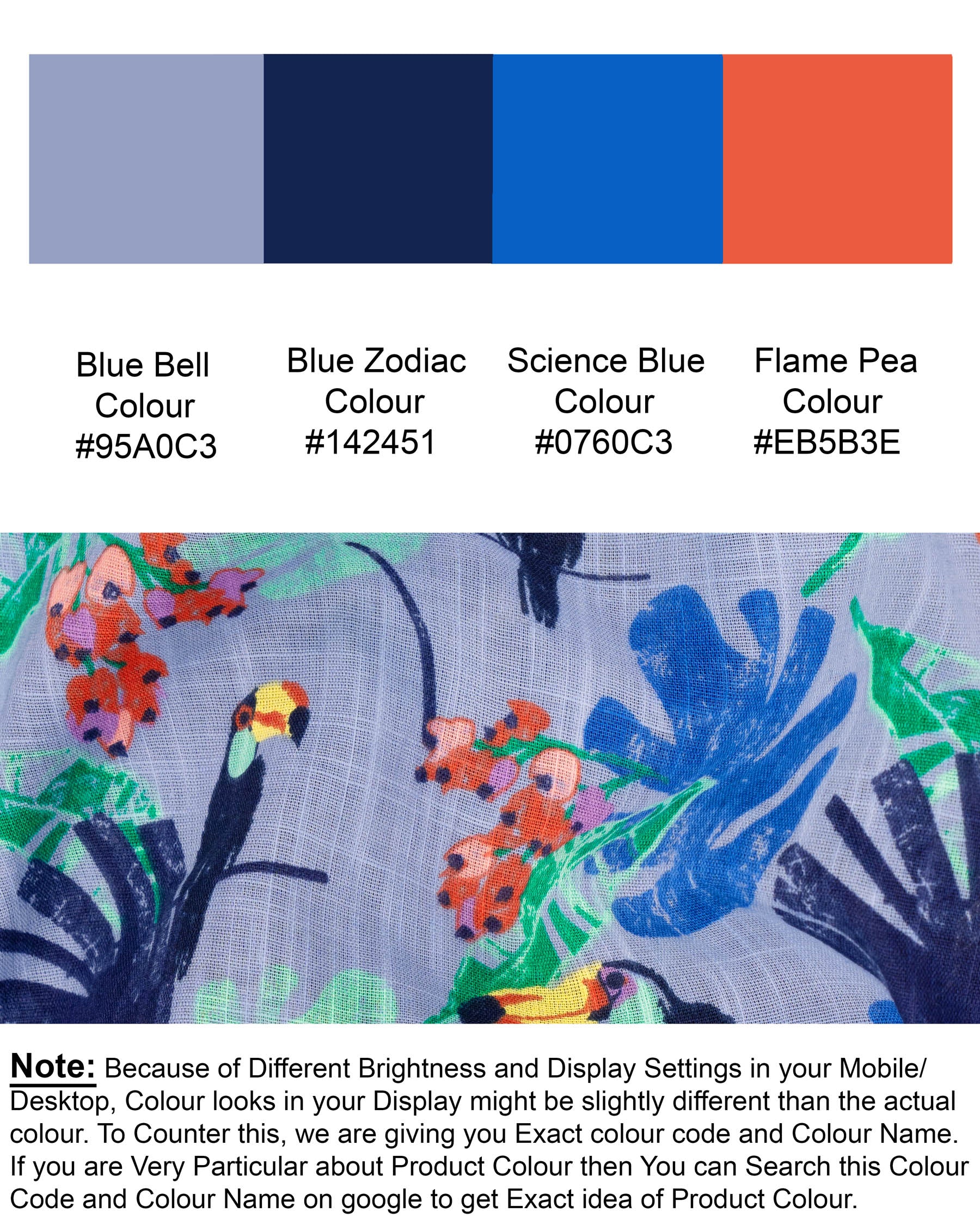 Blue Bell Tropical Print Premium Cotton Shorts SR126-28, SR126-30, SR126-32, SR126-34, SR126-36, SR126-38, SR126-40, SR126-42, SR126-44